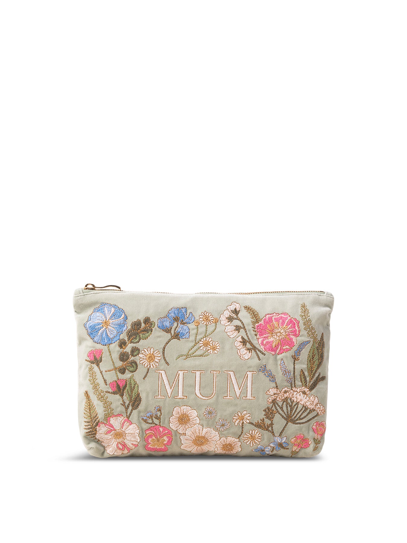 Pressed Flowers MUM Sage Everyday Pouch