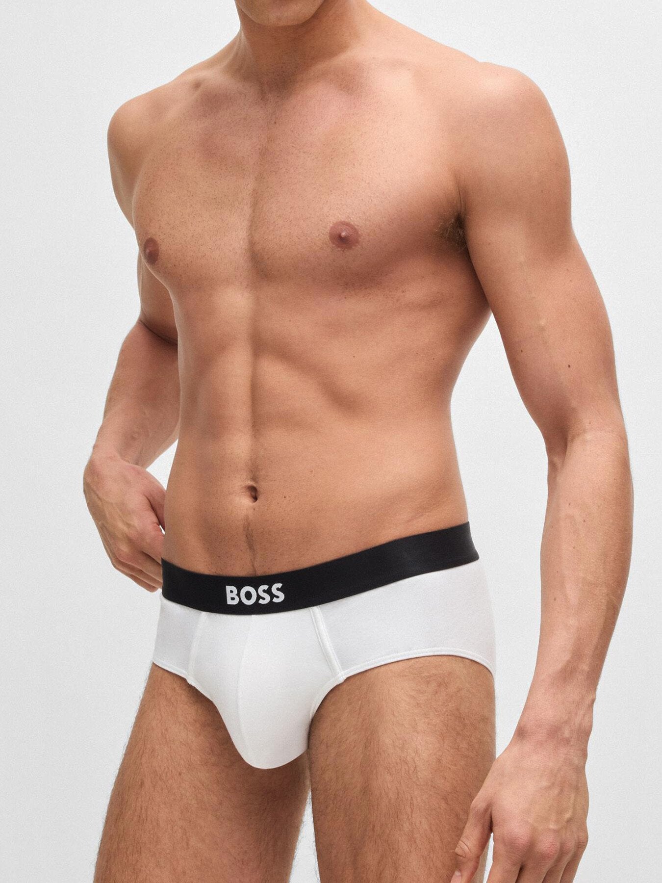 Three-pack of stretch-cotton briefs with logo