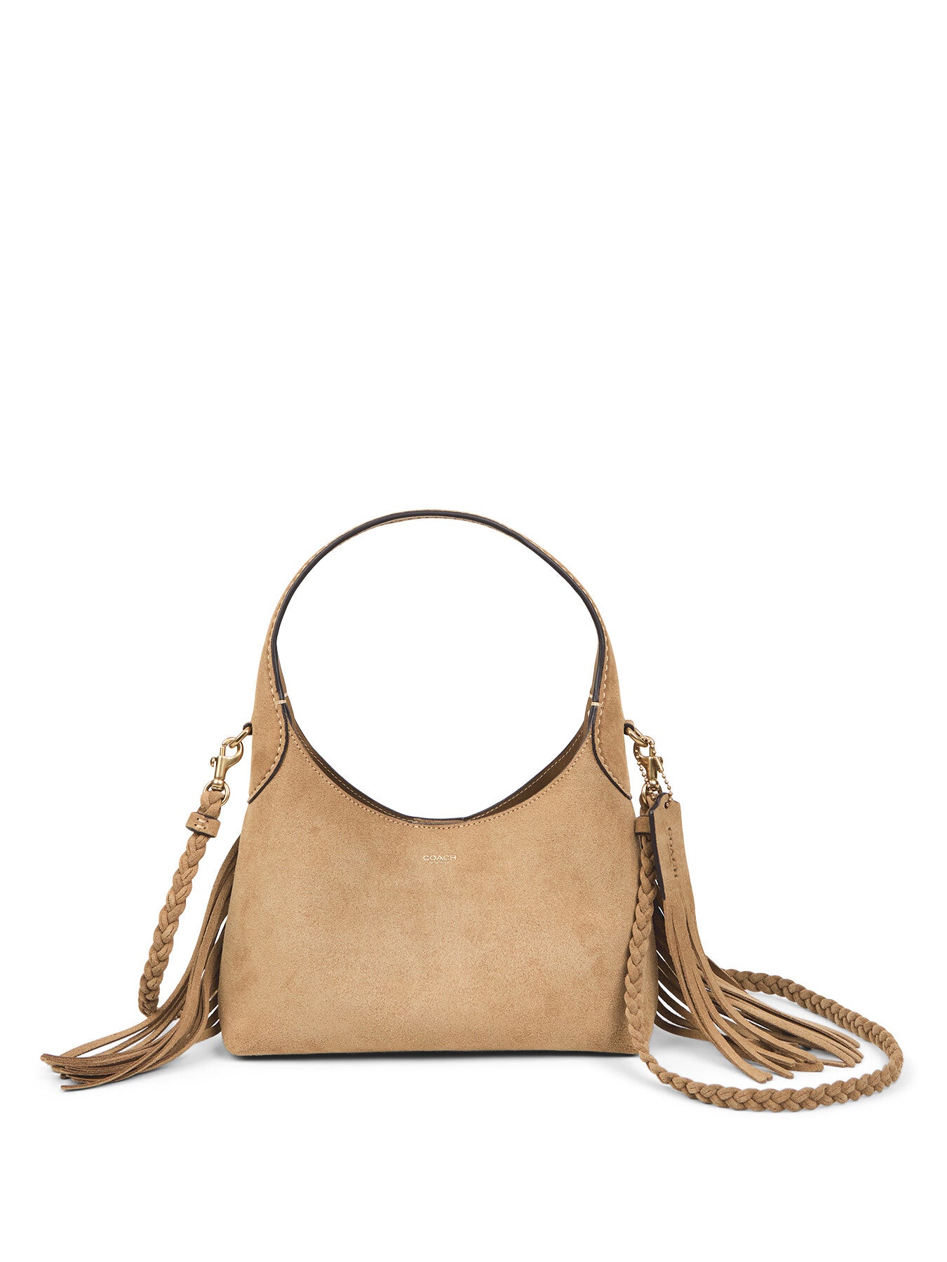 Brooklyn Suede Shoulder Bag 23 with Fringe Detailing