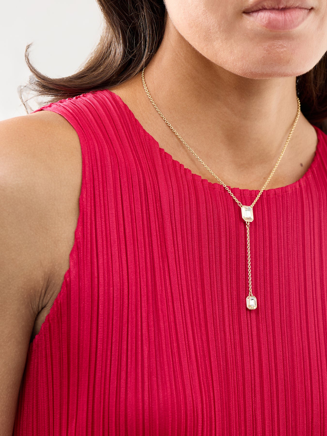 Nk 16in Stone Yneck-gldcry Necklace