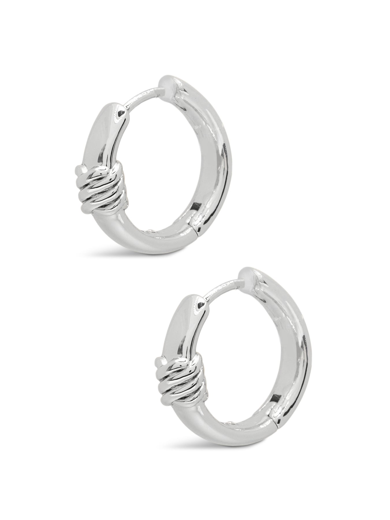 Silver Huggie Hoop Earrings 15mm Fenwick