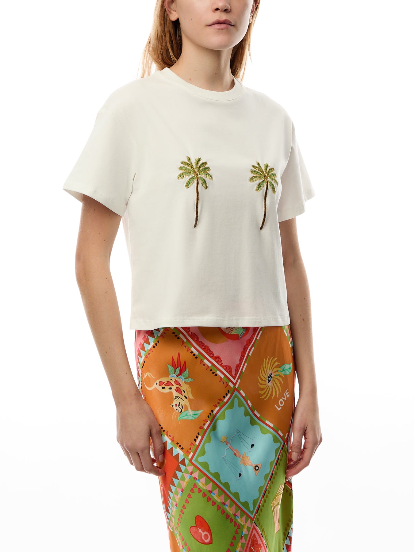 Embroidered Palm Boob T Shirt