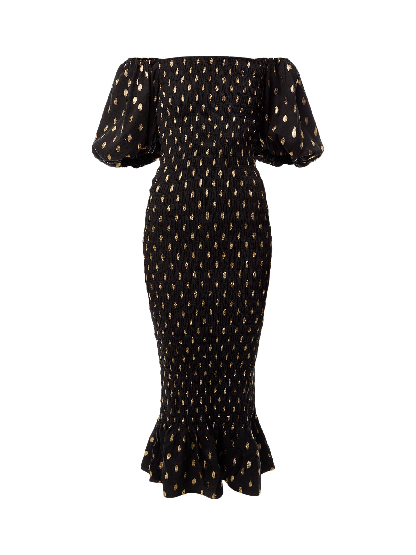 Black Jojo Dress with Gold Fleck