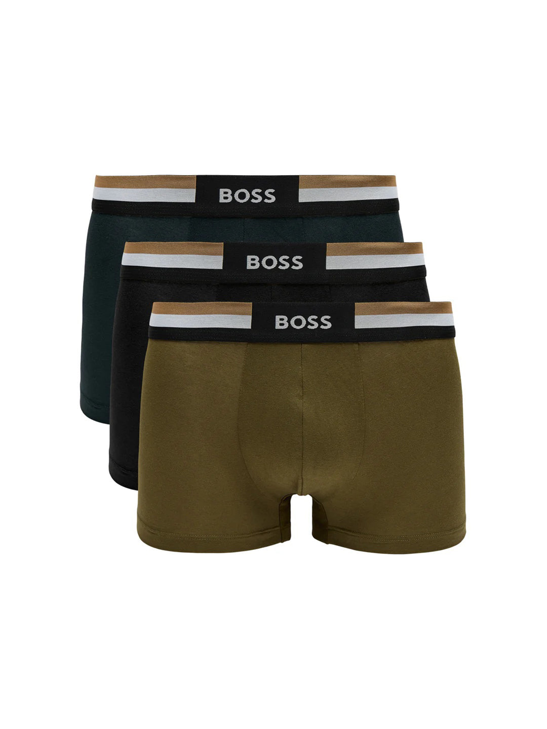 Three Pack Of Cotton Blend Trunks With Signature Waistbands