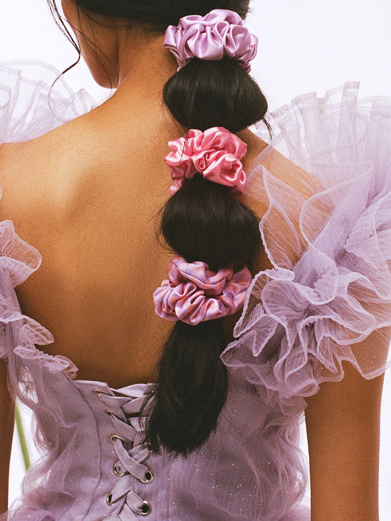 Pure Silk Large Scrunchies Belleflower