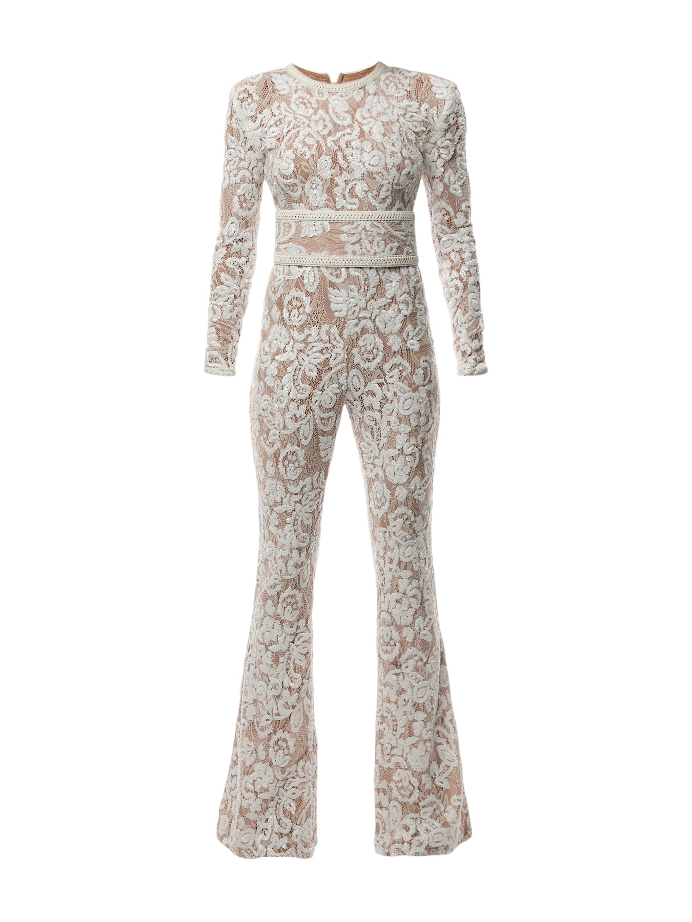 Bella White Light Nude Jumpsuit