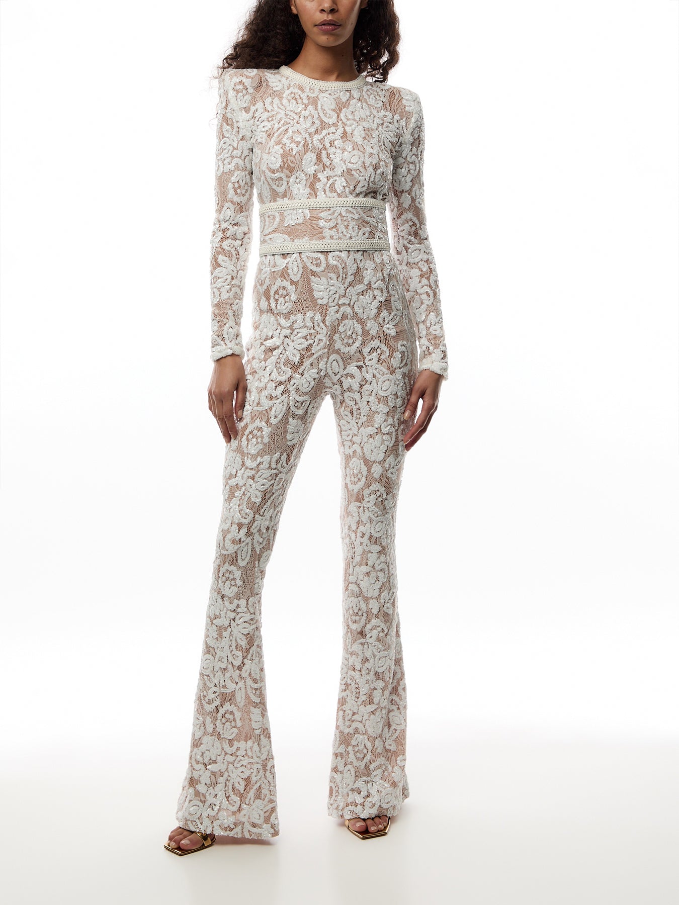 Bella White Light Nude Jumpsuit