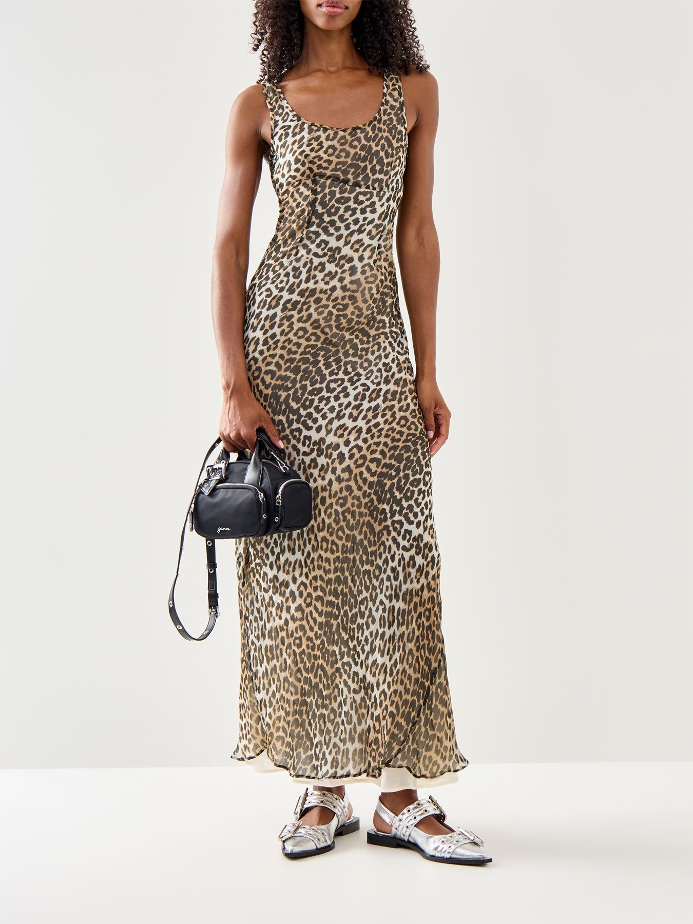 Printed Viscose Chiffon Maxi Dress