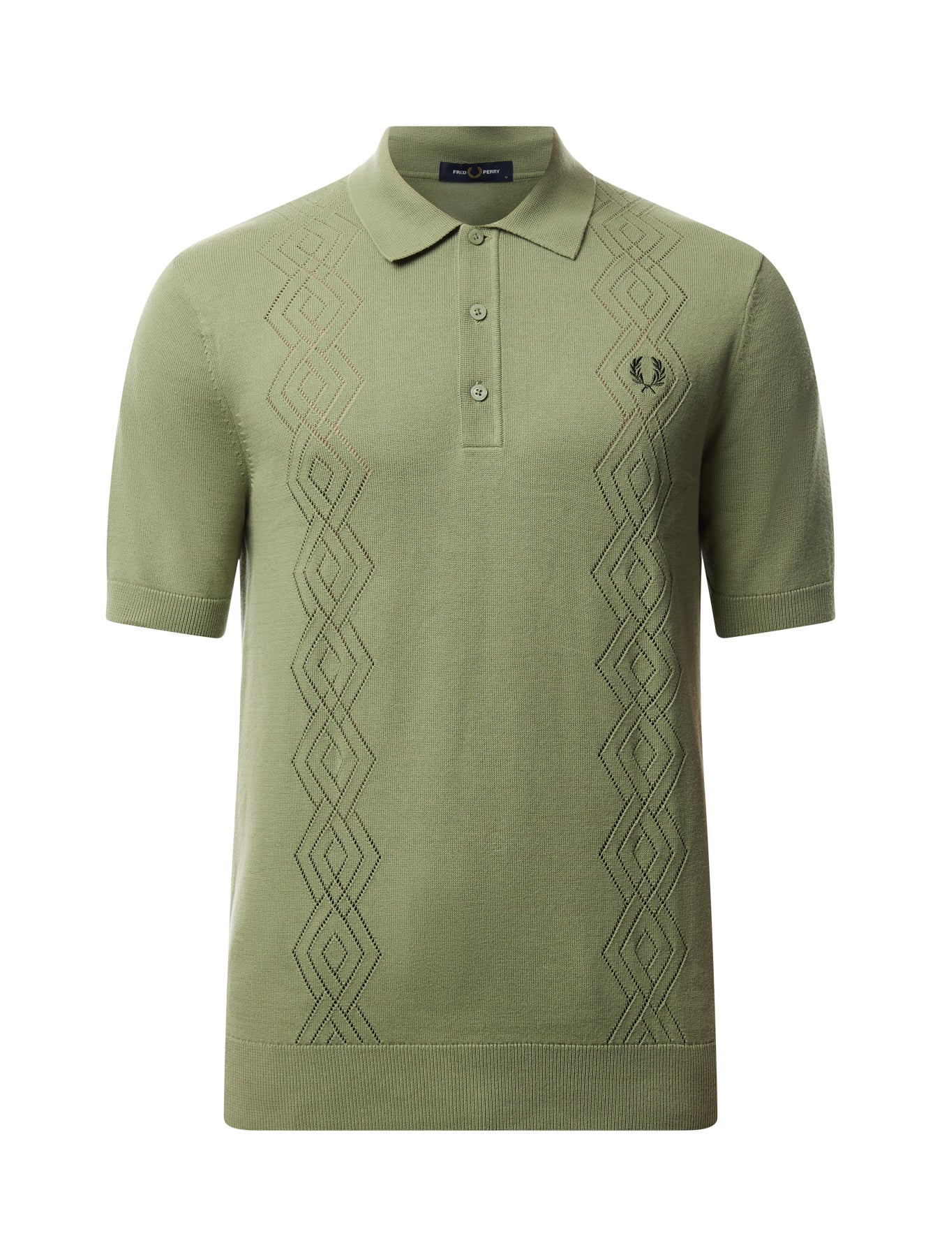 Pointelle Knitted Polo Shirt
