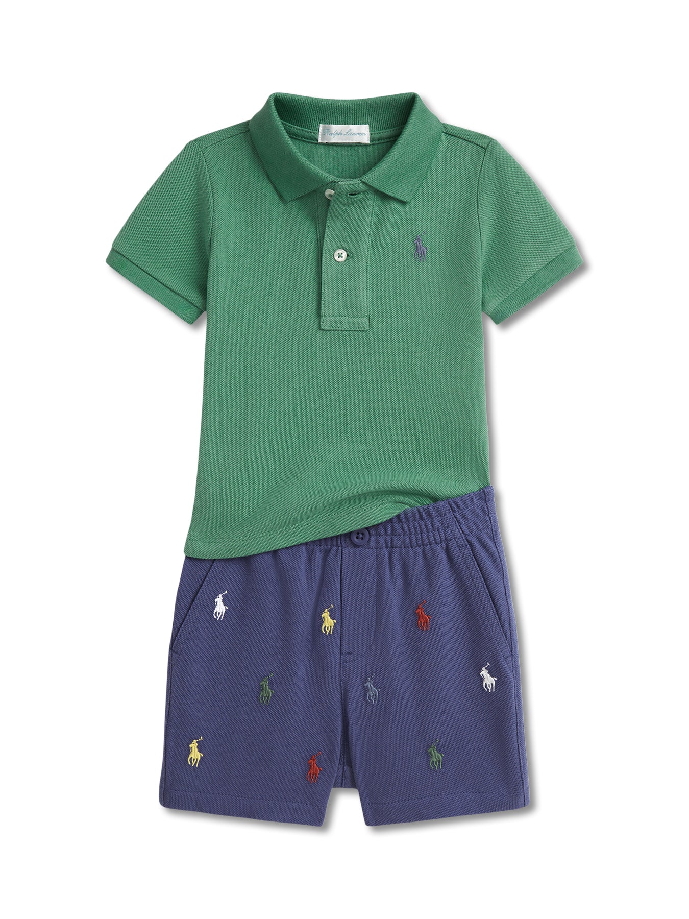 Cotton Green Short Sleeve Shirt and Short Set
