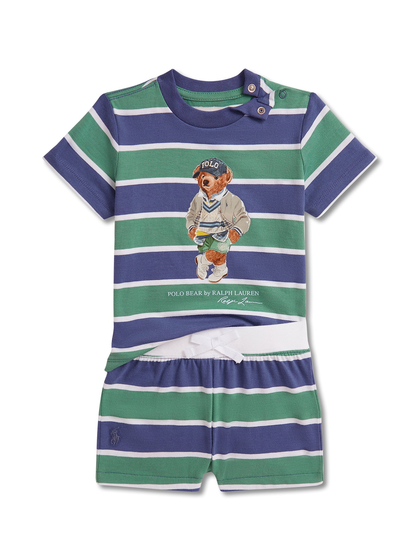 Polo Bear Striped Jersey T-Shirt and Shorts Set