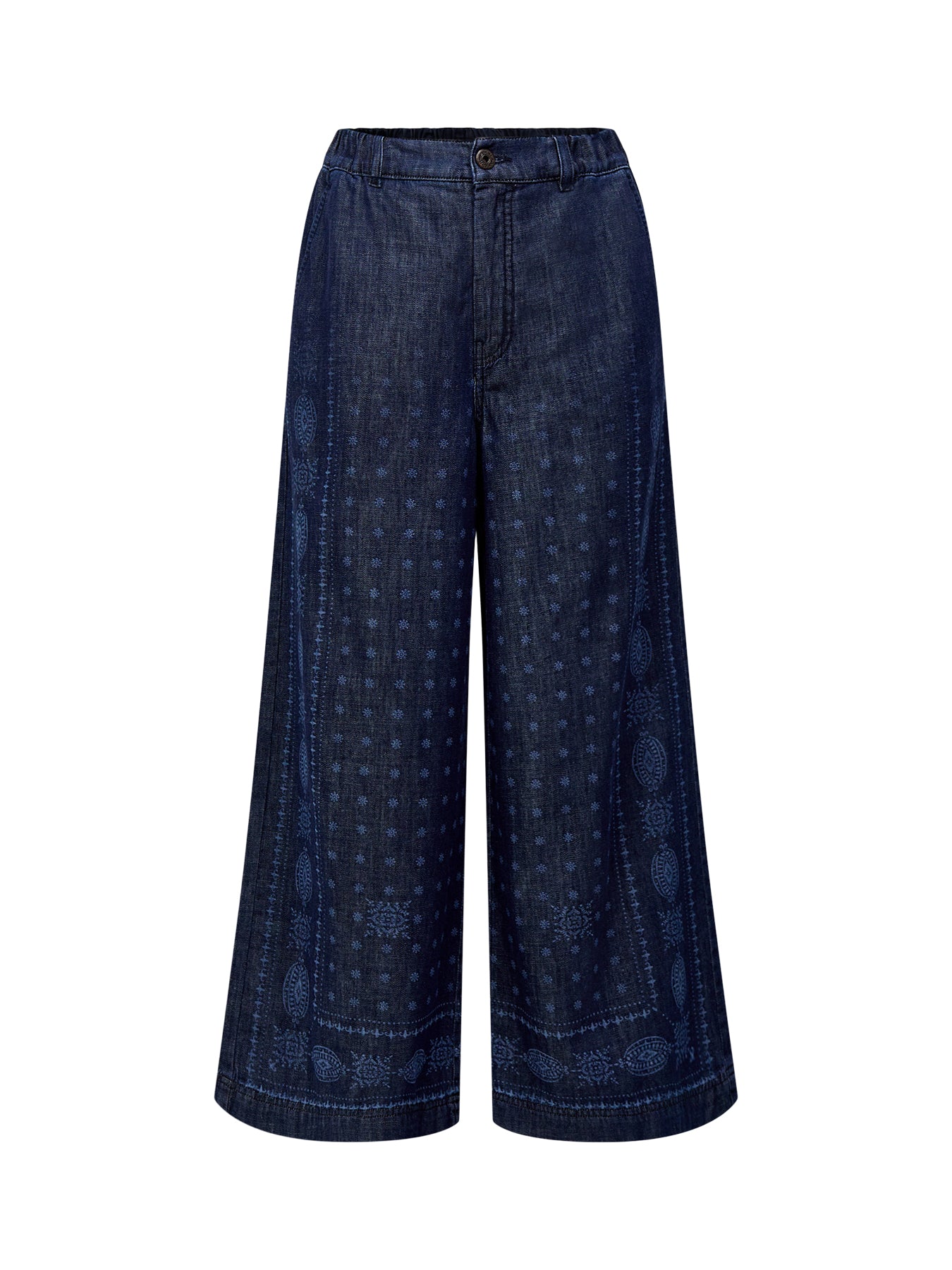 Weekend Micron Printed Wide Leg Denim Trouser