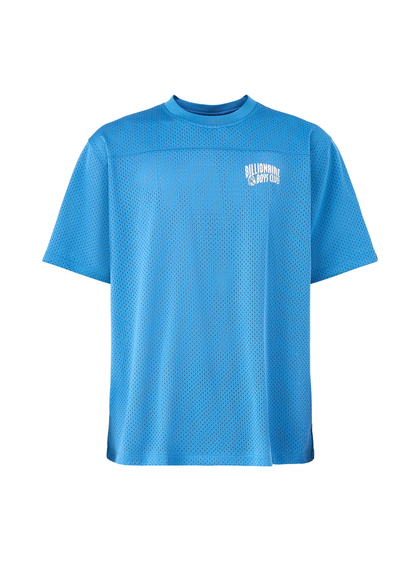 Aqua Blue Cotton Small Arch Logo Woven Jersey