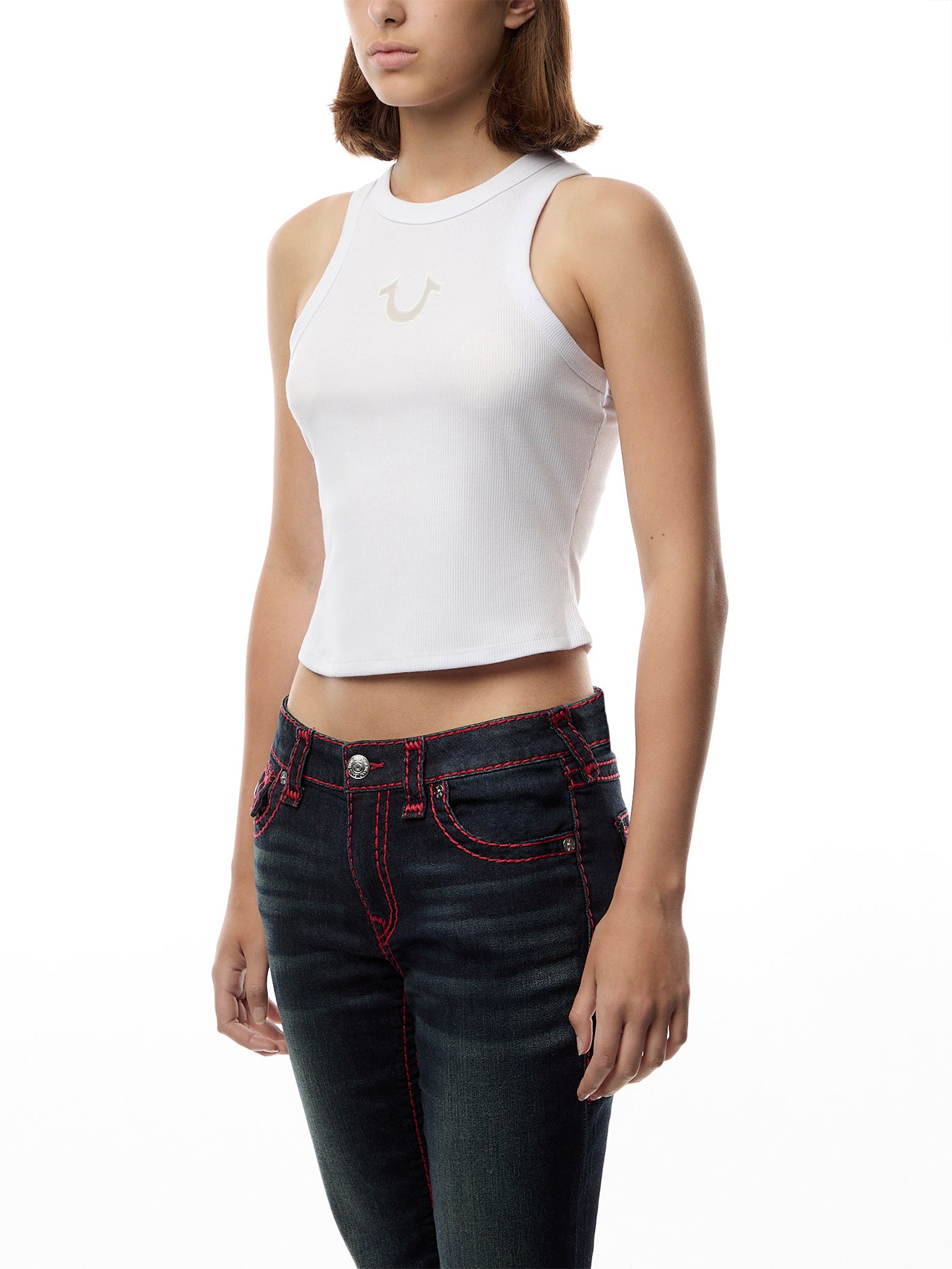 Mesh Horseshoe Racer Tank