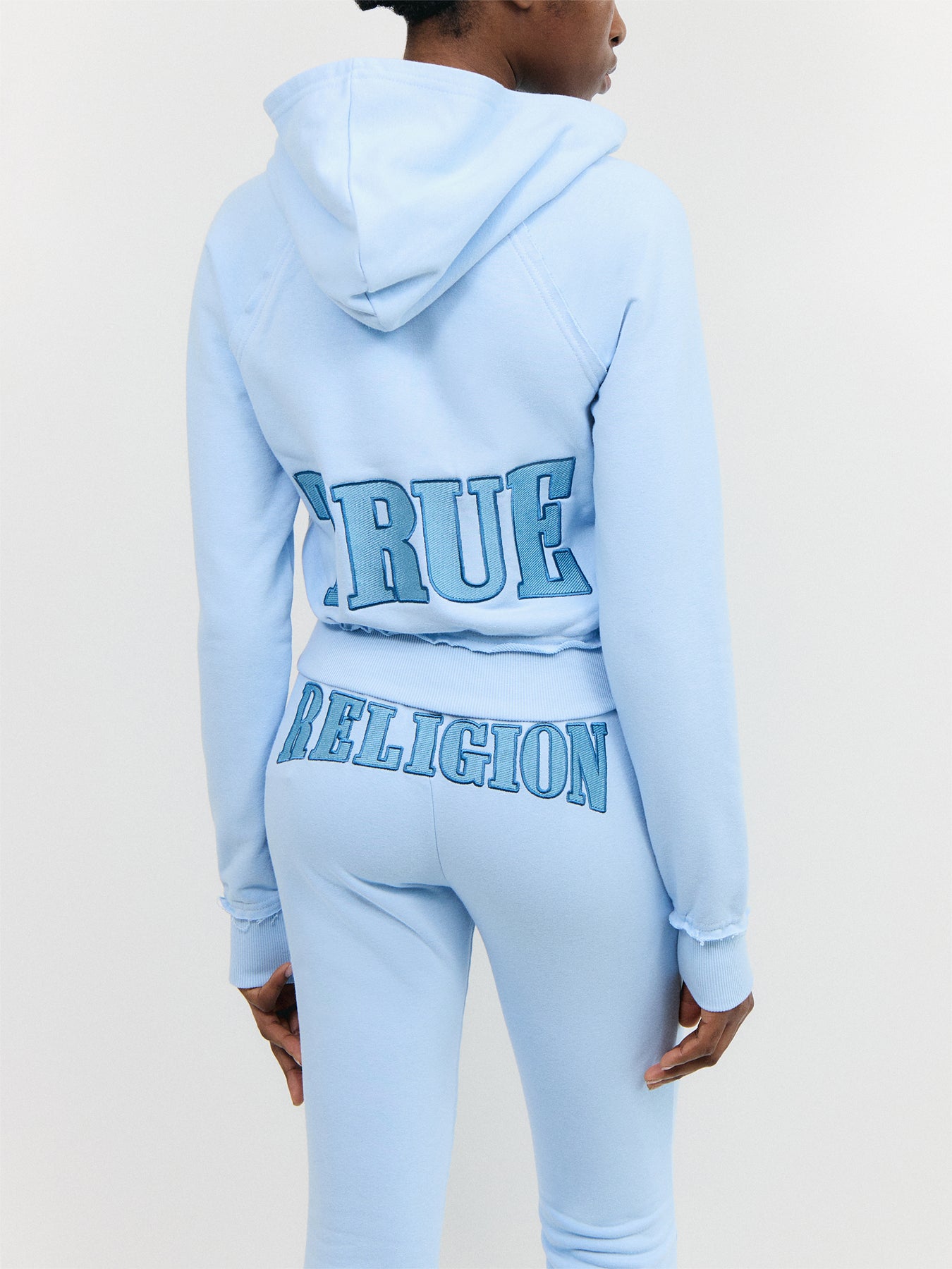 Terry V Notch Hoodie Raw Edge