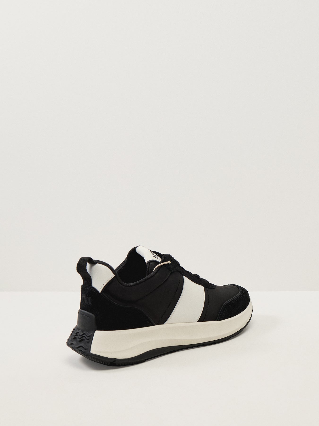 F-Mode Flow Fabric/Suede/Leather Flatform Sneakers Black