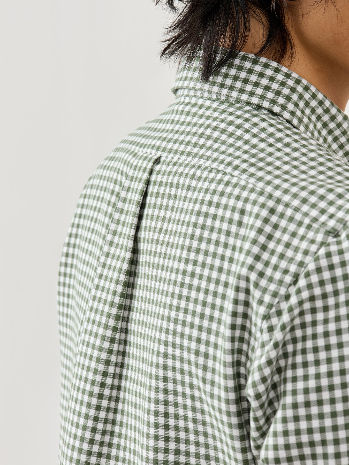 Custom Fit Oxfrod Gingham Check Shirt Shamrock White