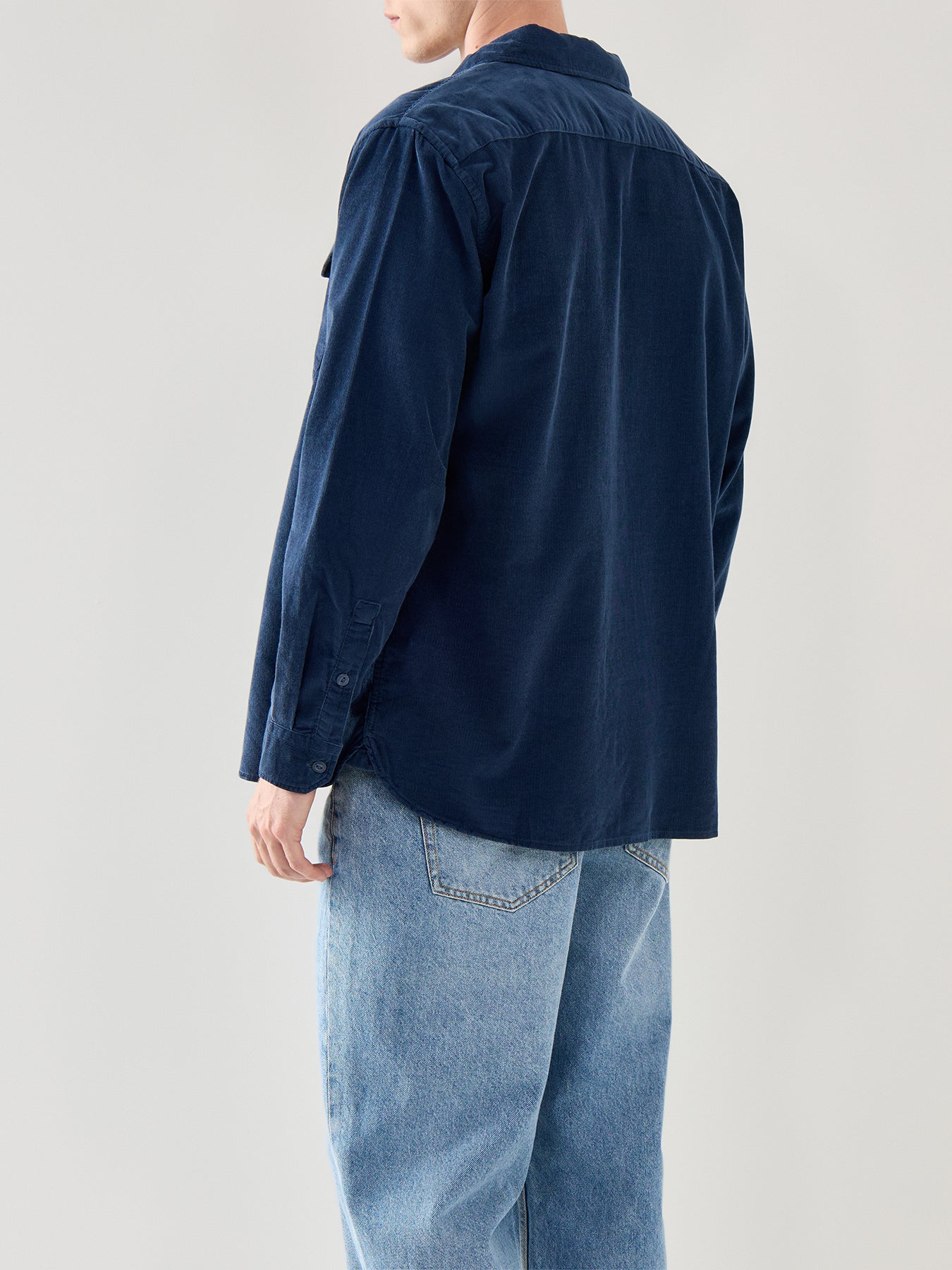 Jackson Worker Cotton Cord Shirt Blue