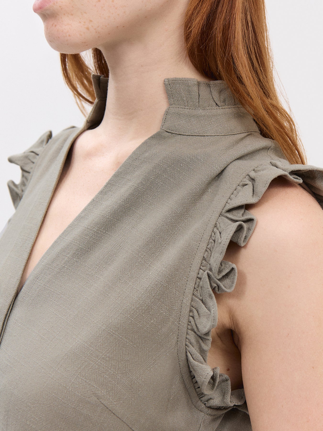 Sun Ruffle Vetiver Top