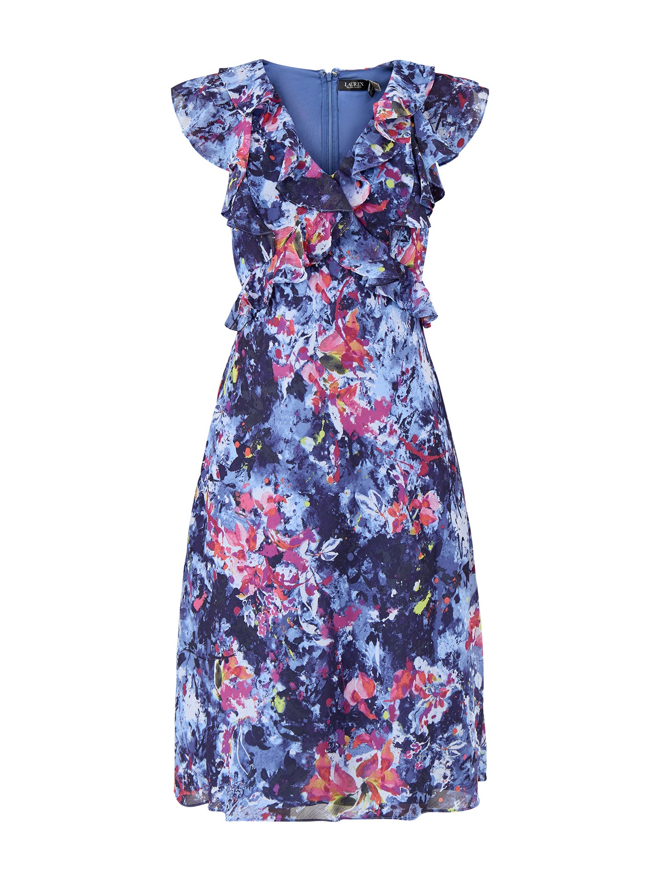 Taralee Short Sleeve Day Dress Blue Multi