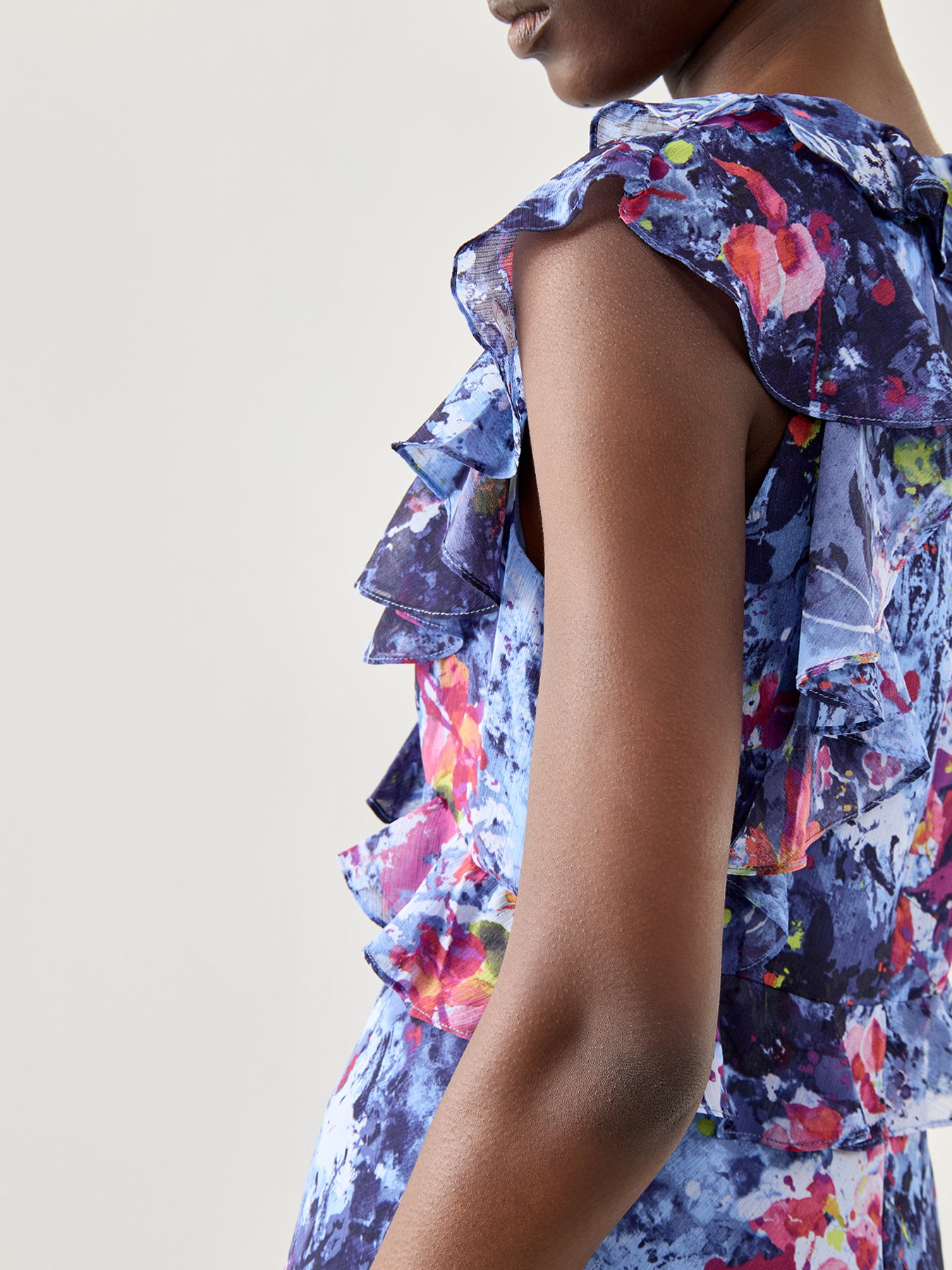 Taralee Short Sleeve Day Dress Blue Multi