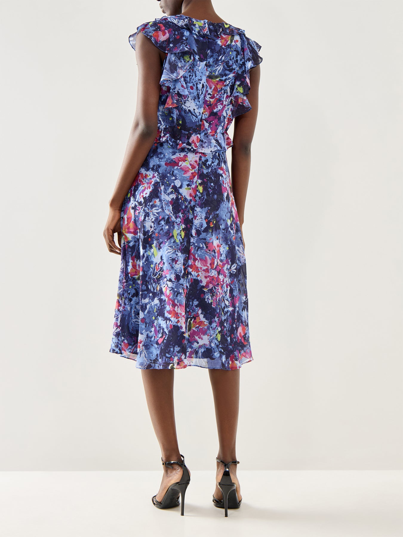 Taralee Short Sleeve Day Dress Blue Multi