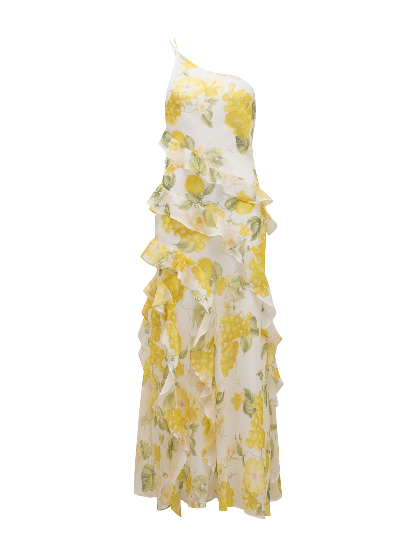 Belle One Shoulder Ruffle Gown
