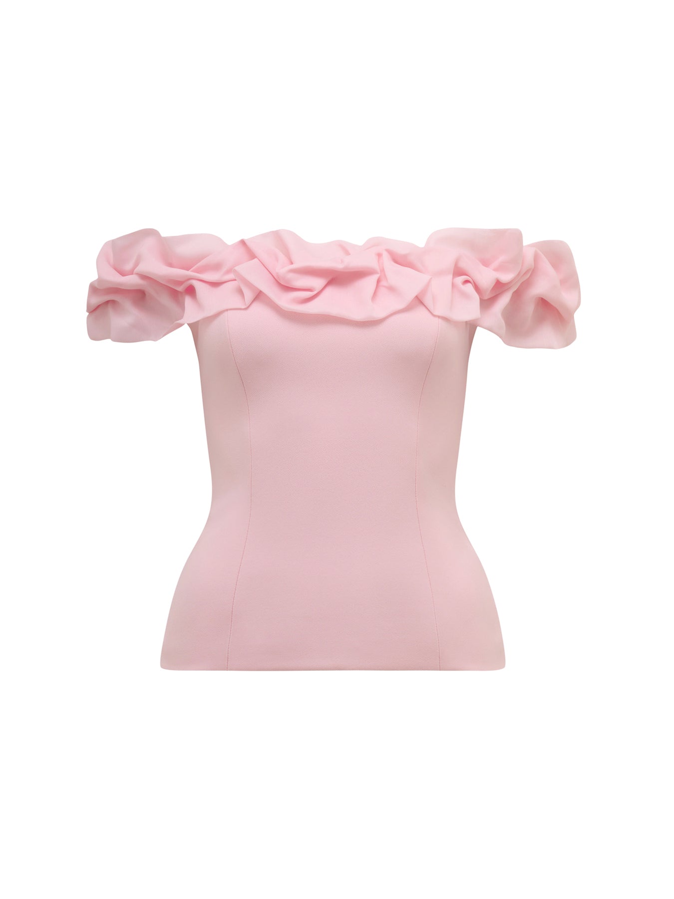 Stephanie Ruffle Crepe Bustier Top