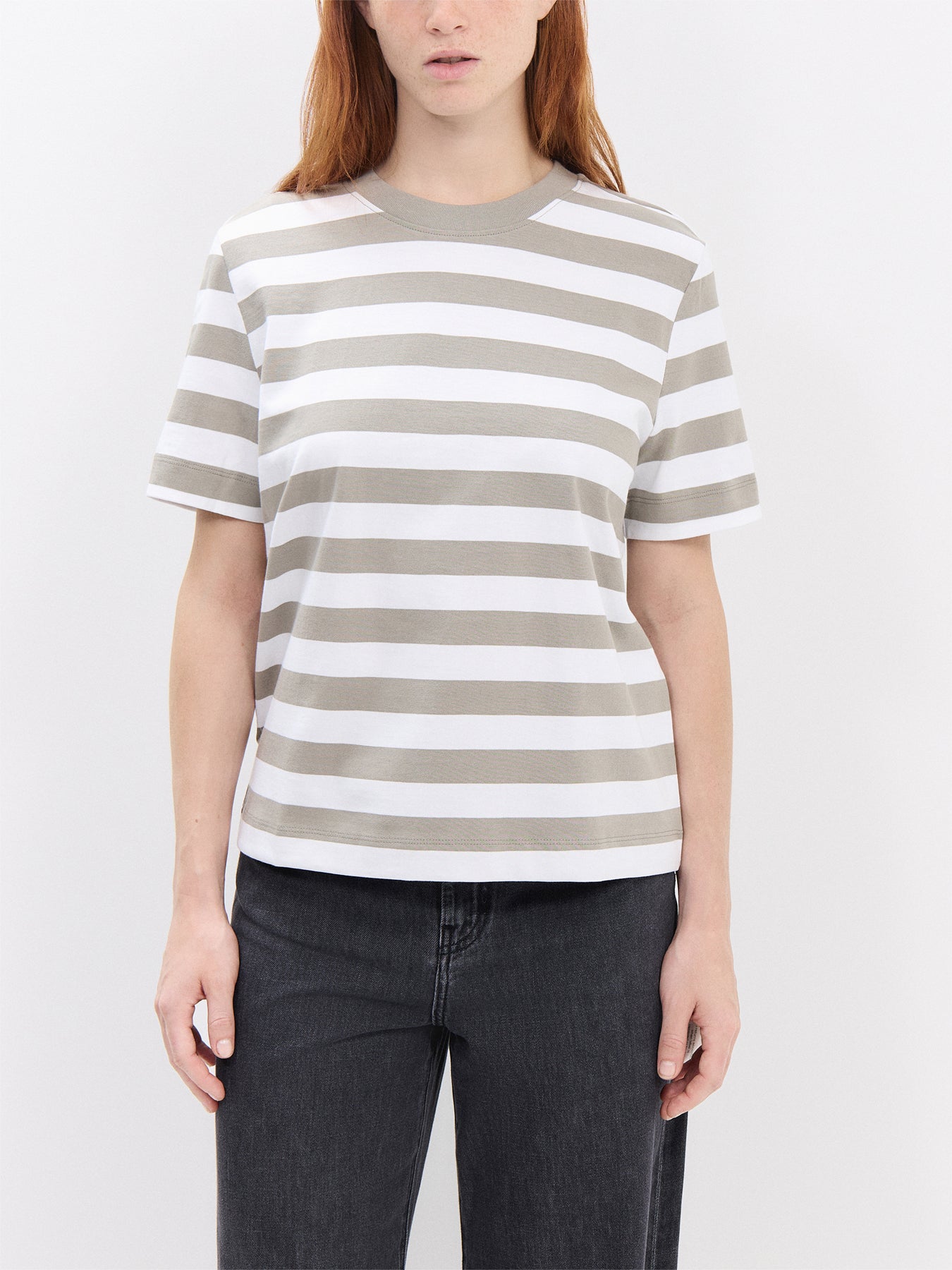 Essential Short Sleeves Striped Boxy Tee