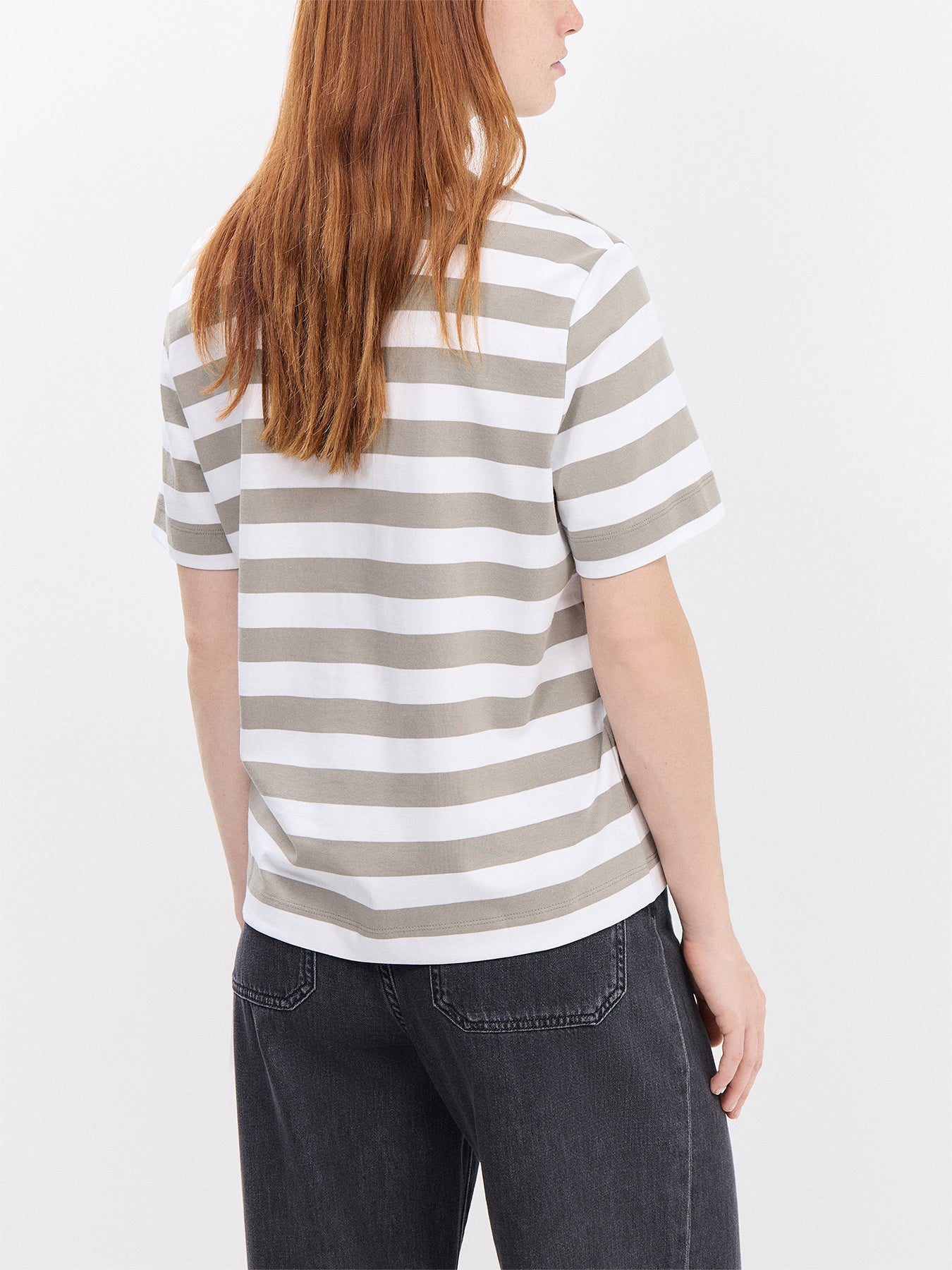 Essential Short Sleeves Striped Boxy Tee