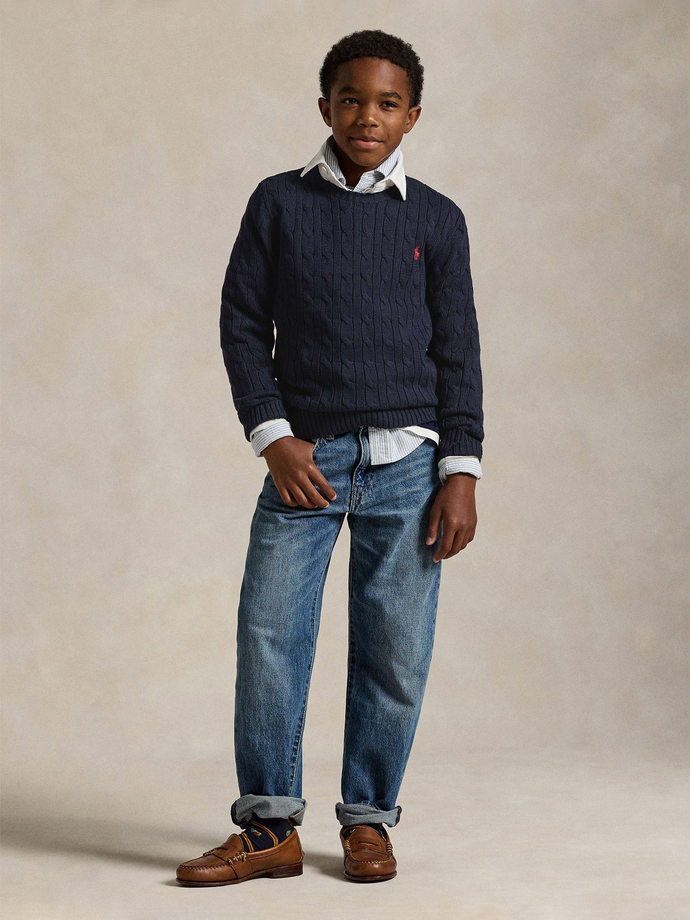 Blue Cable Knit Sweater