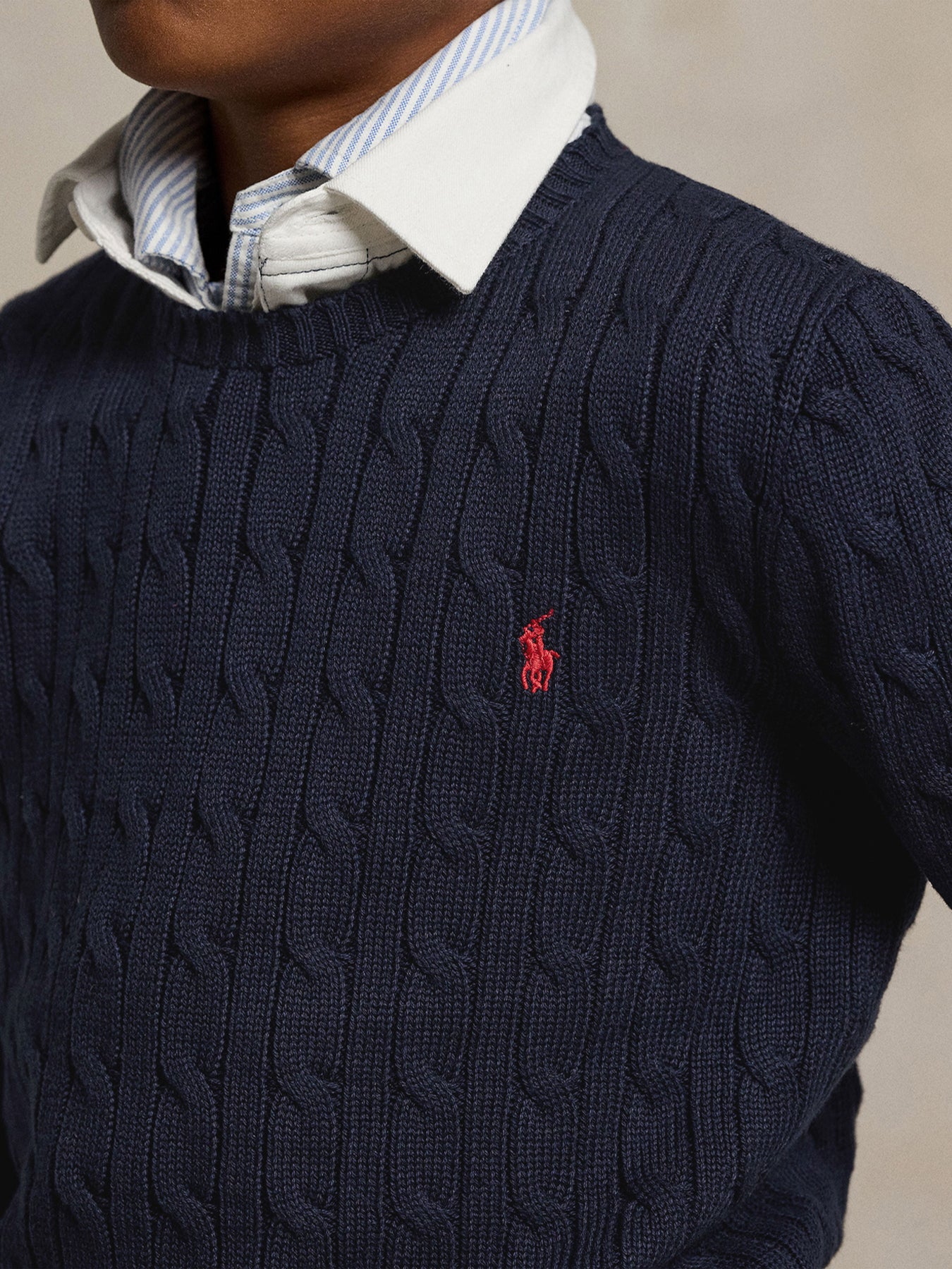 Blue Cable Knit Sweater