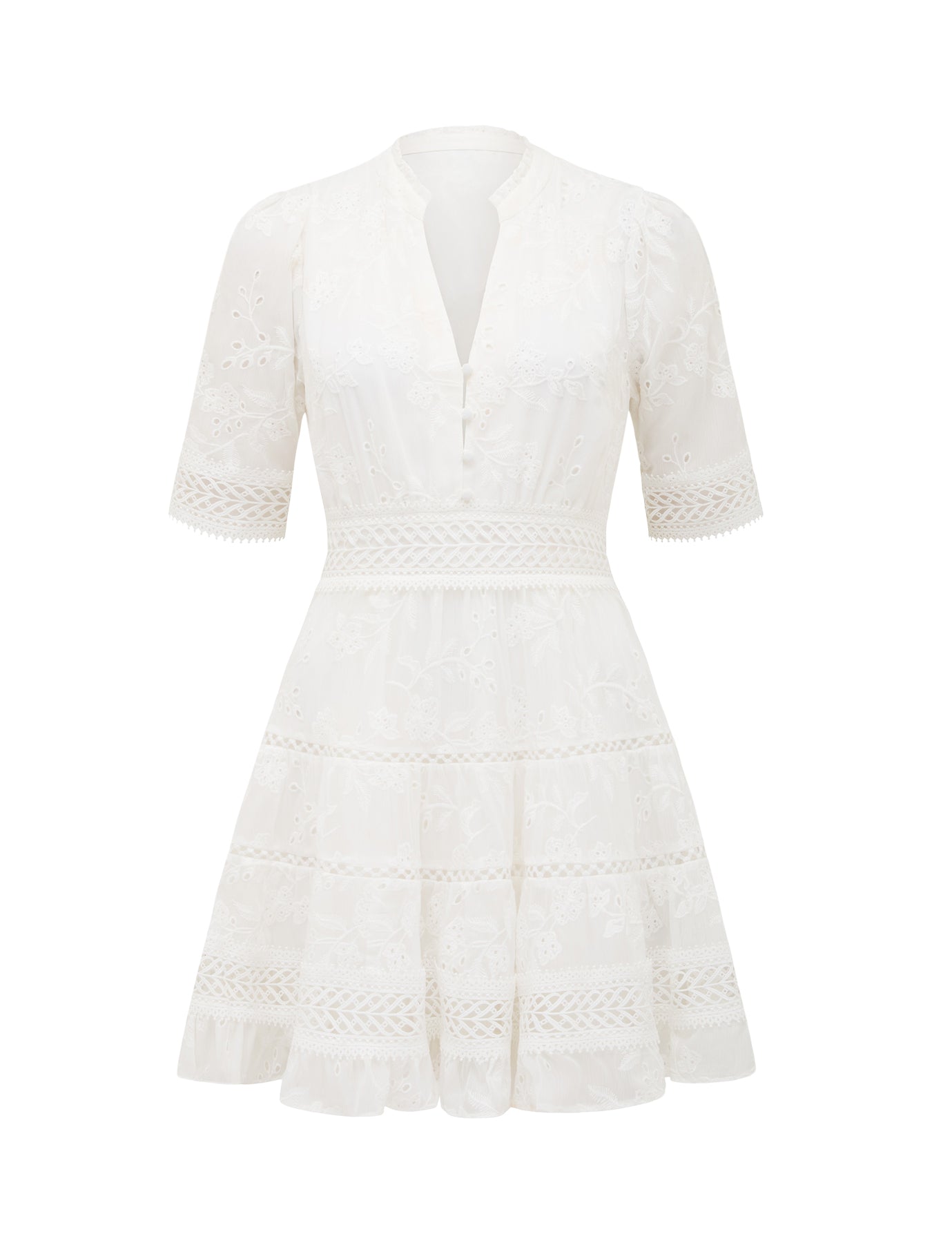 Lillian Trim Skater Mini Dress
