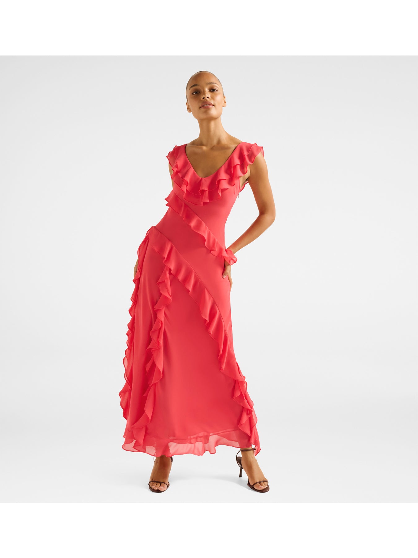 Olive Ruffle Dress