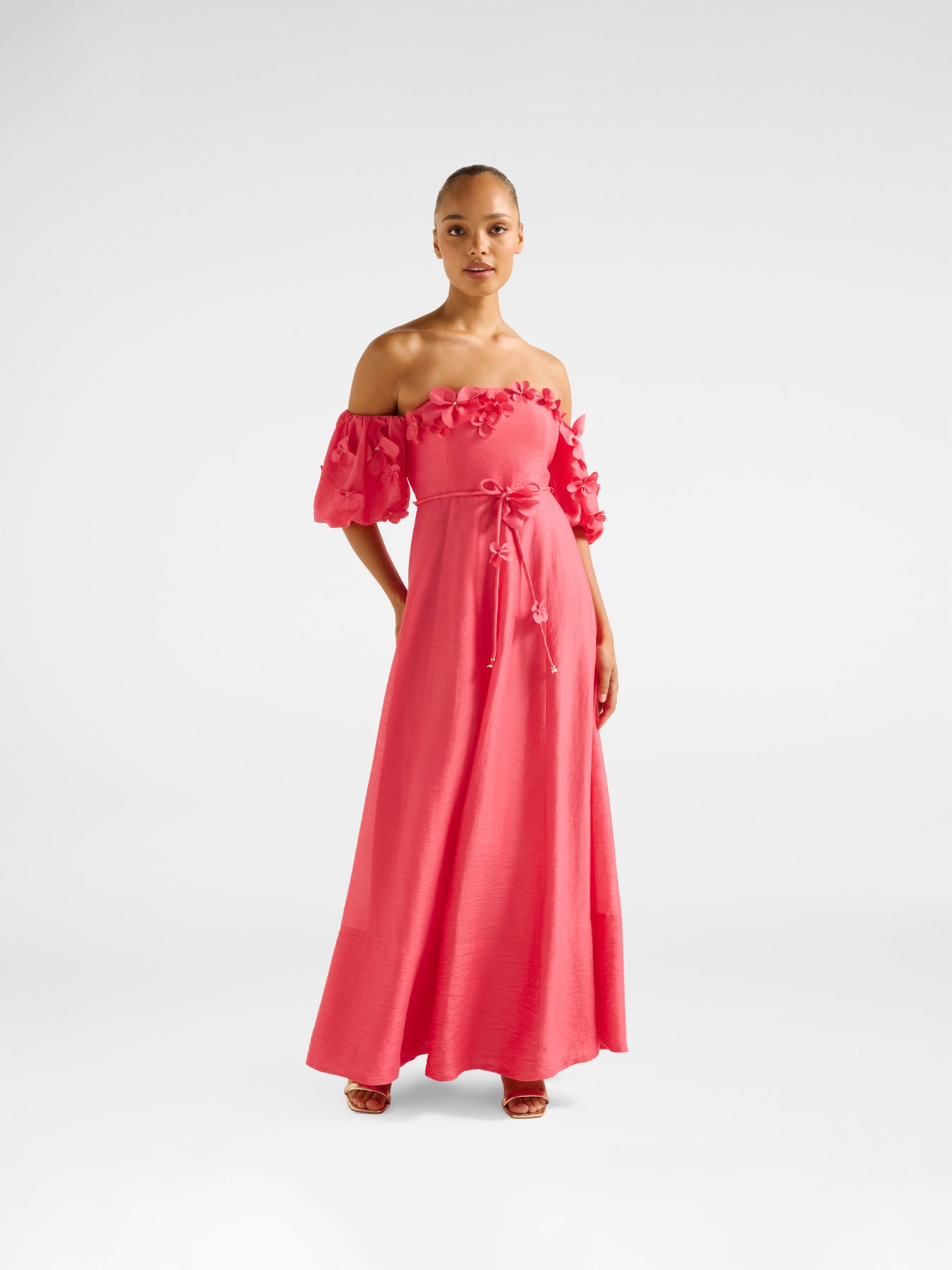 Cora Floral Applique Midi Dress