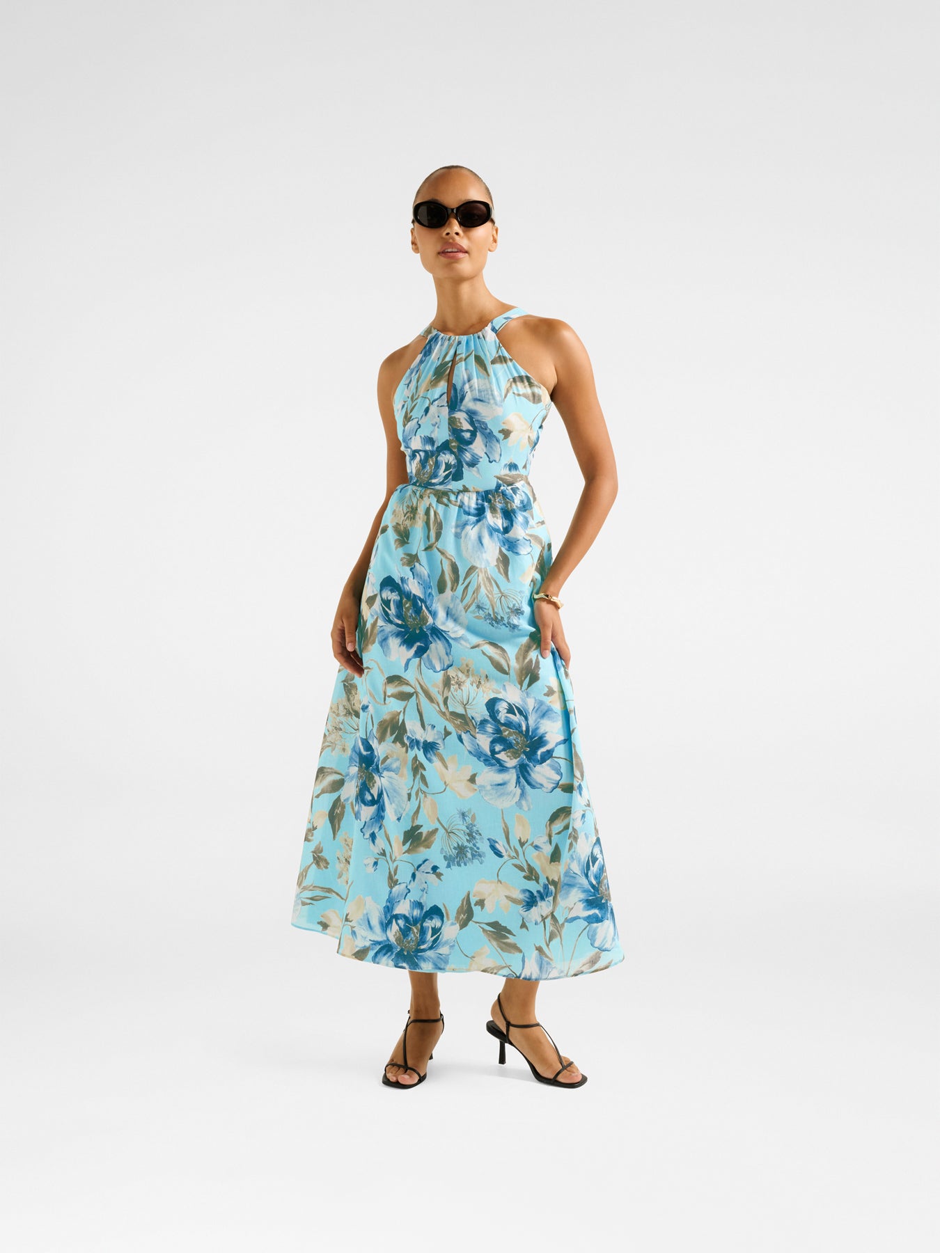 Dakota Printed Halter Neck Midi Dress