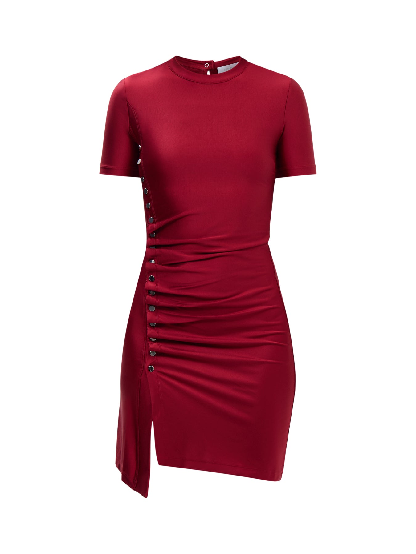 Robe Stretch Jersey Short Sleeve Mini With Button Detail
