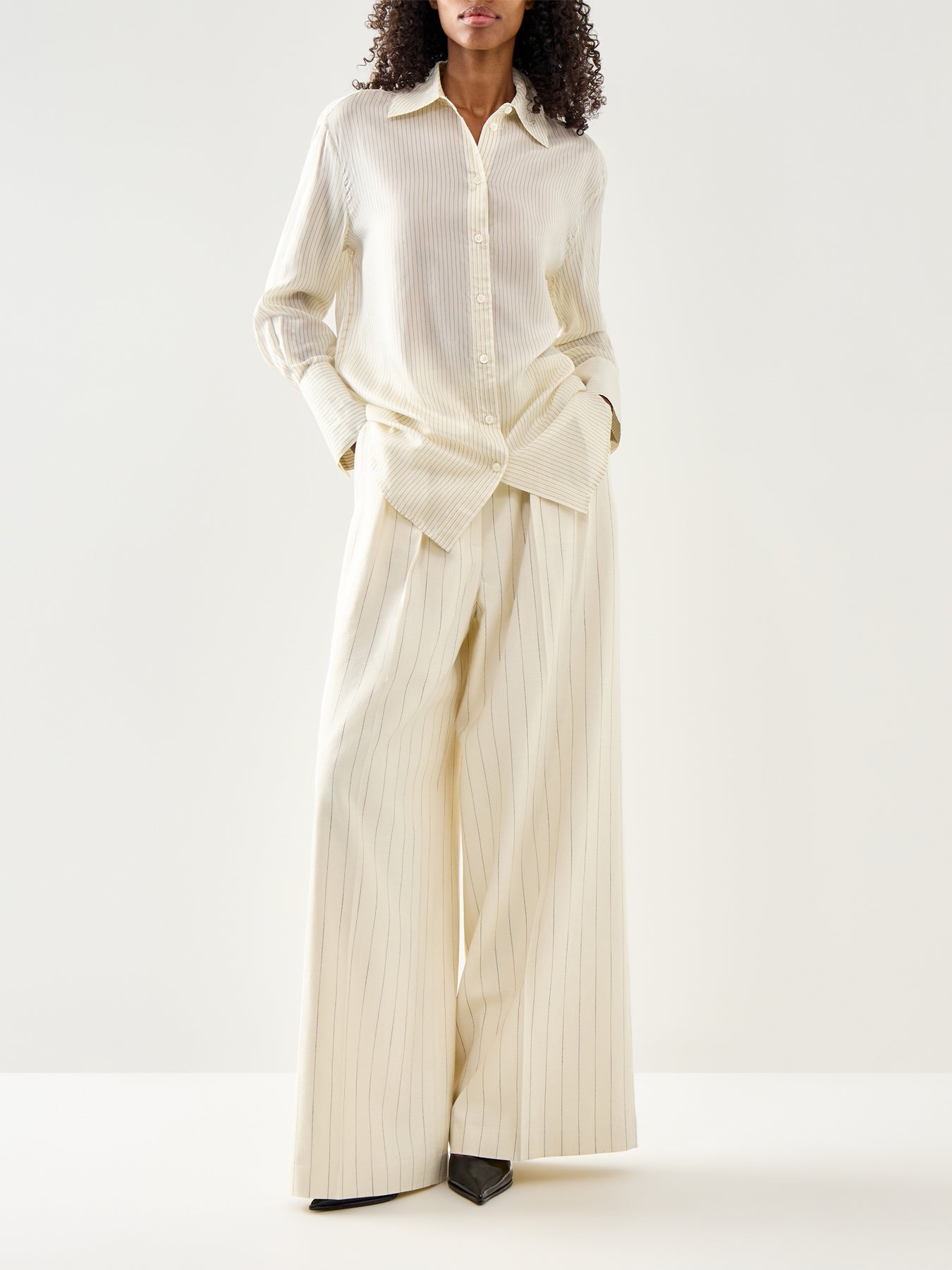 Lou Trouser Cream And Black Stripe