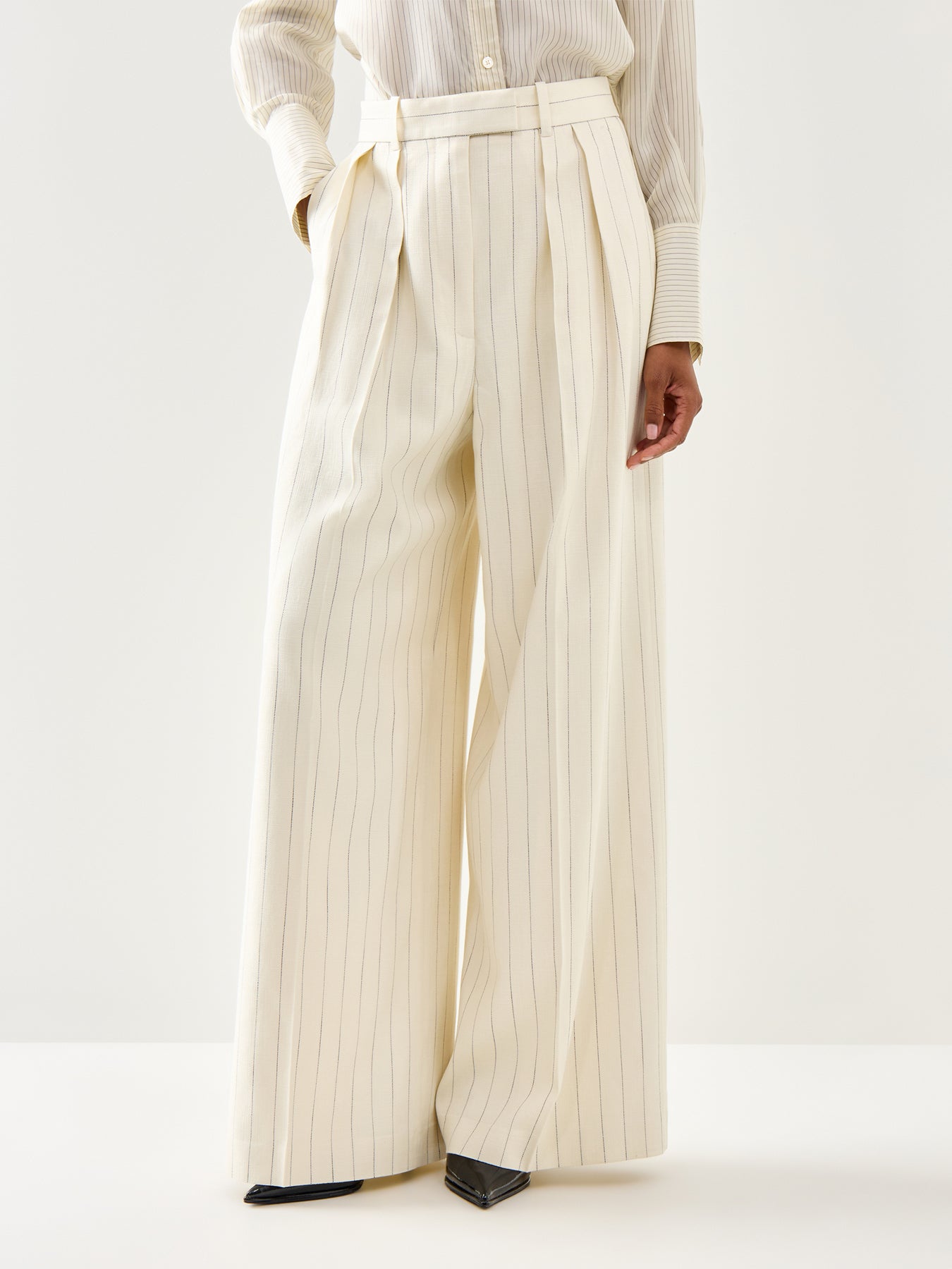 Lou Trouser Cream And Black Stripe