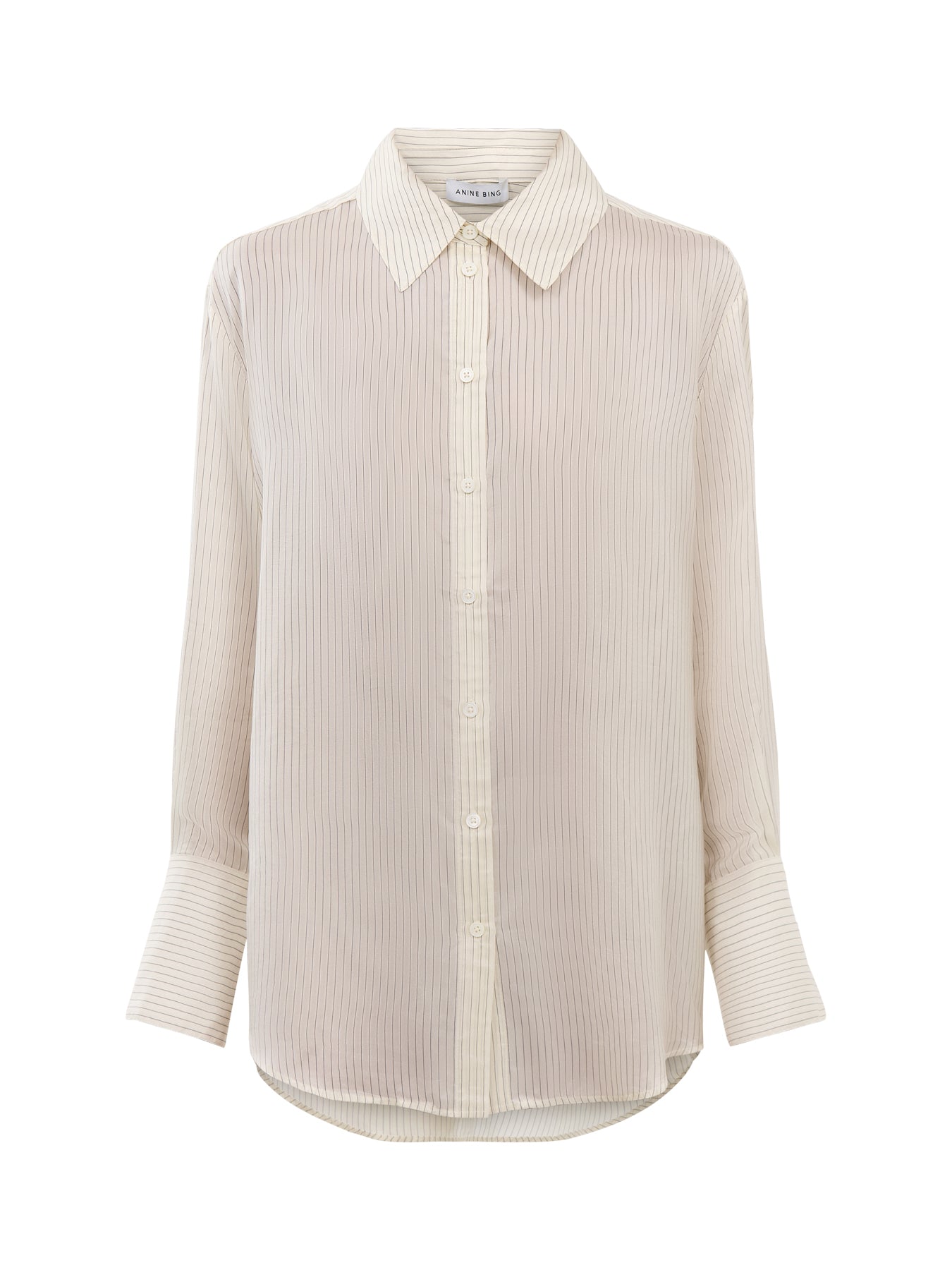 Bridget Shirt Ivory And Black Pinstripe