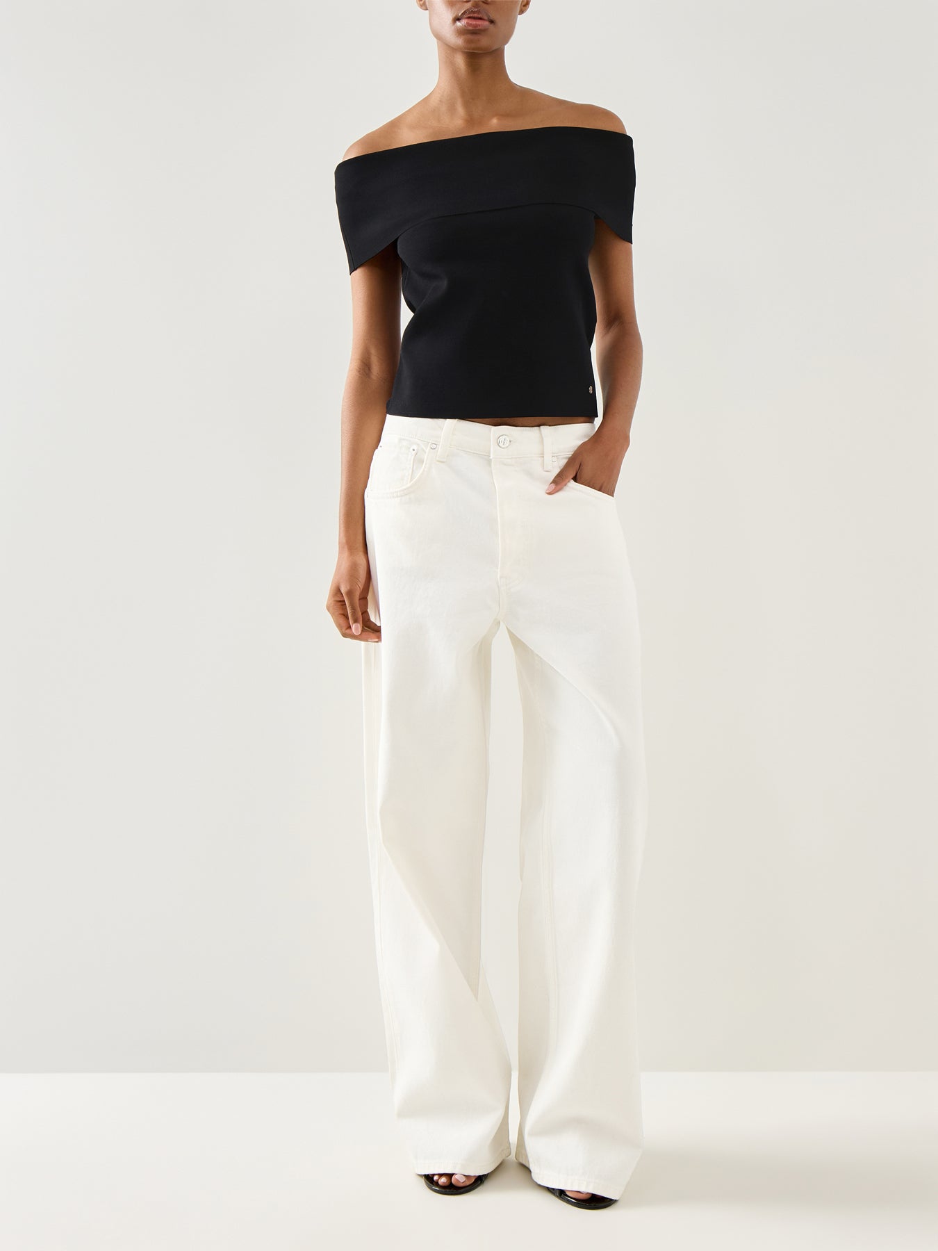 Francis Off Shoulder Top Black