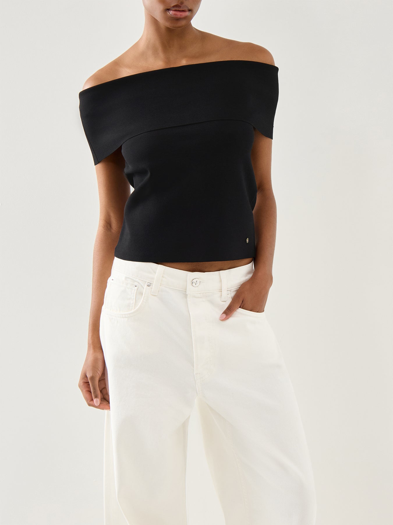 Francis Off Shoulder Top Black