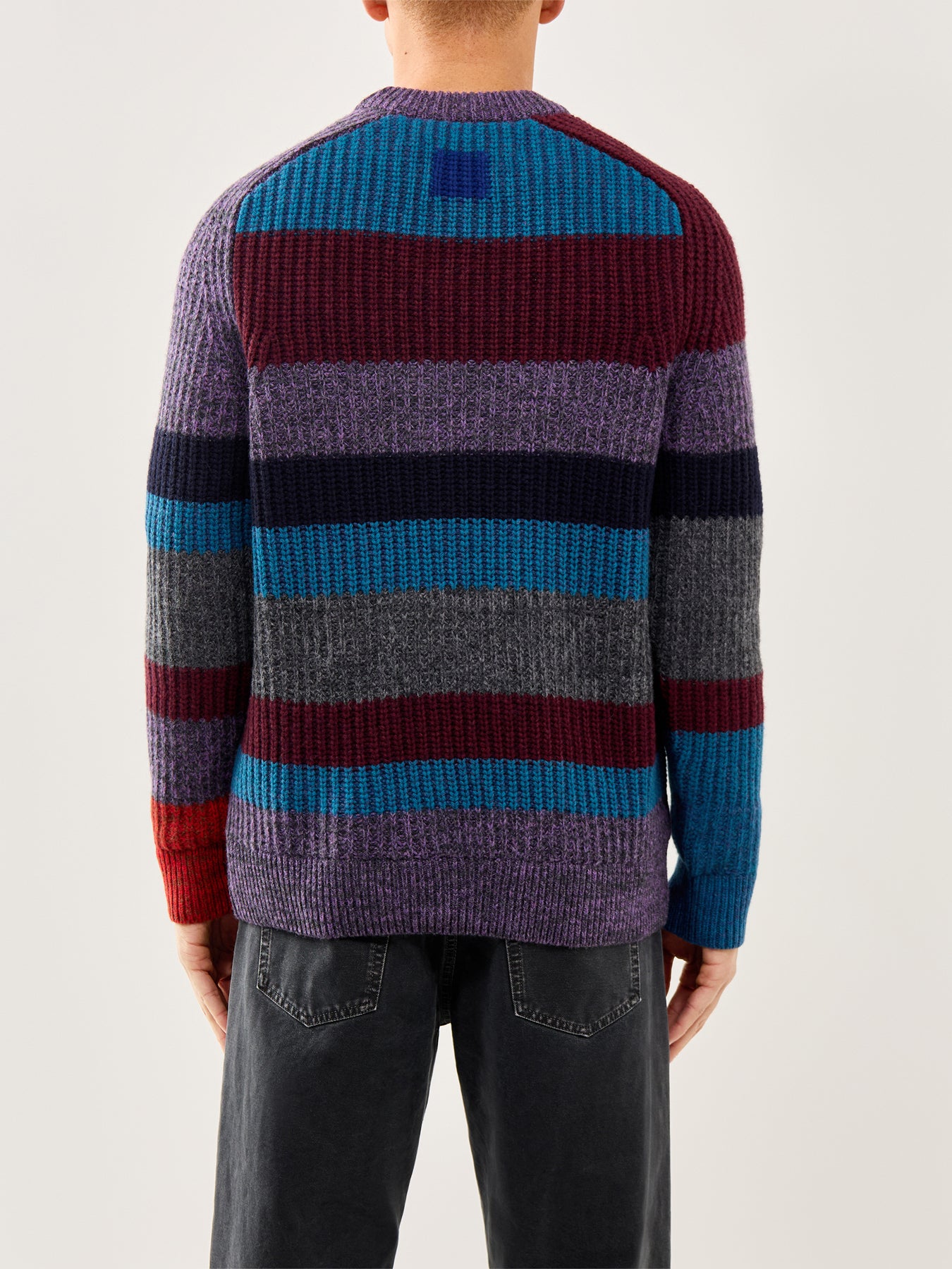 Paul Smith Loves Barbour Multi-Stripe Crew Neck Jumper