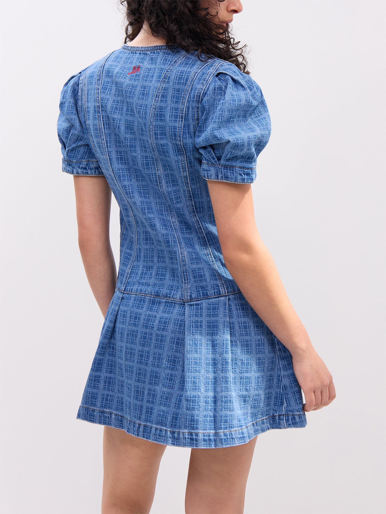 Adeline Shell Mini Dress - Laser Check