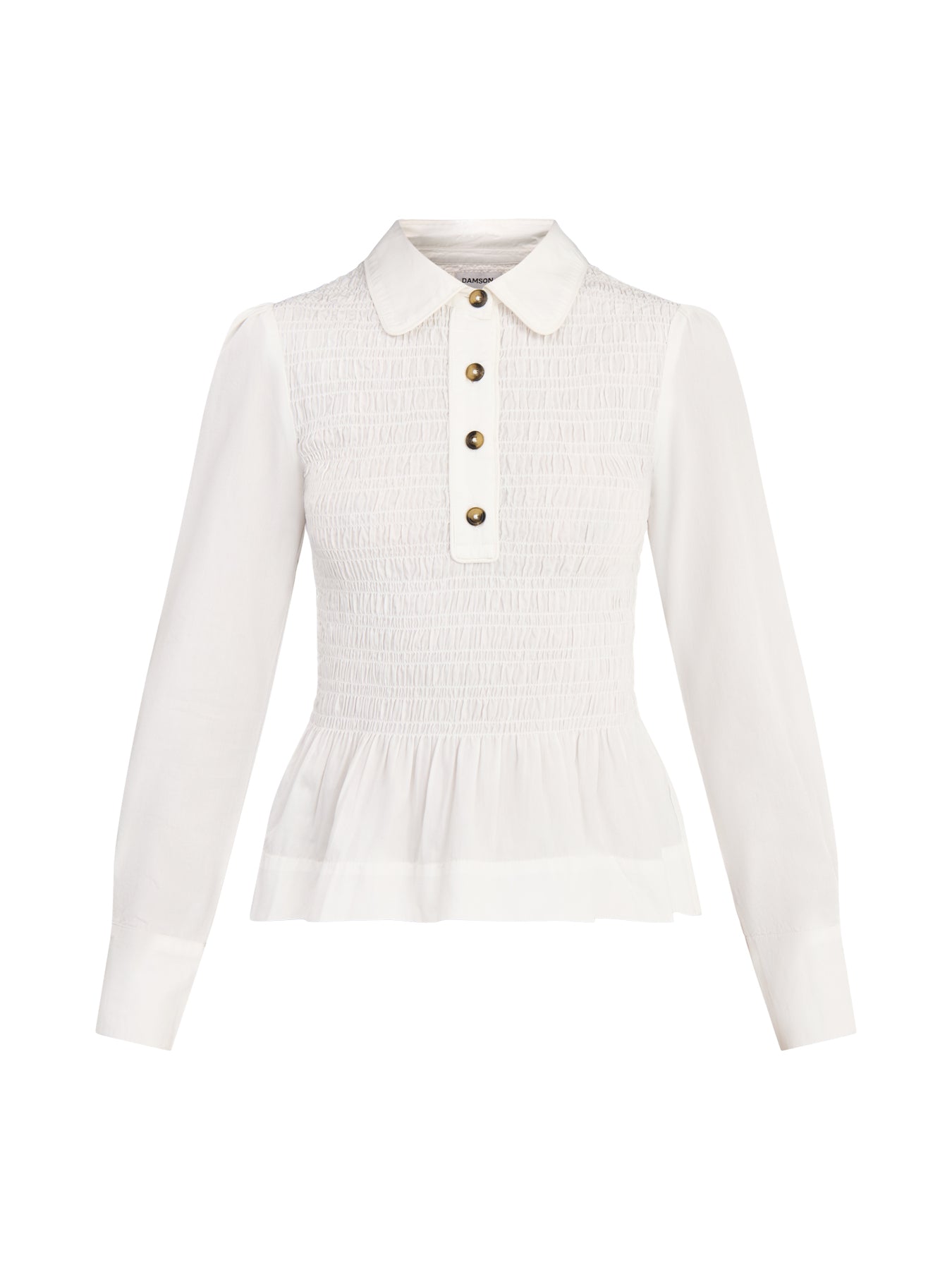 Hazel Shirred Shirt White