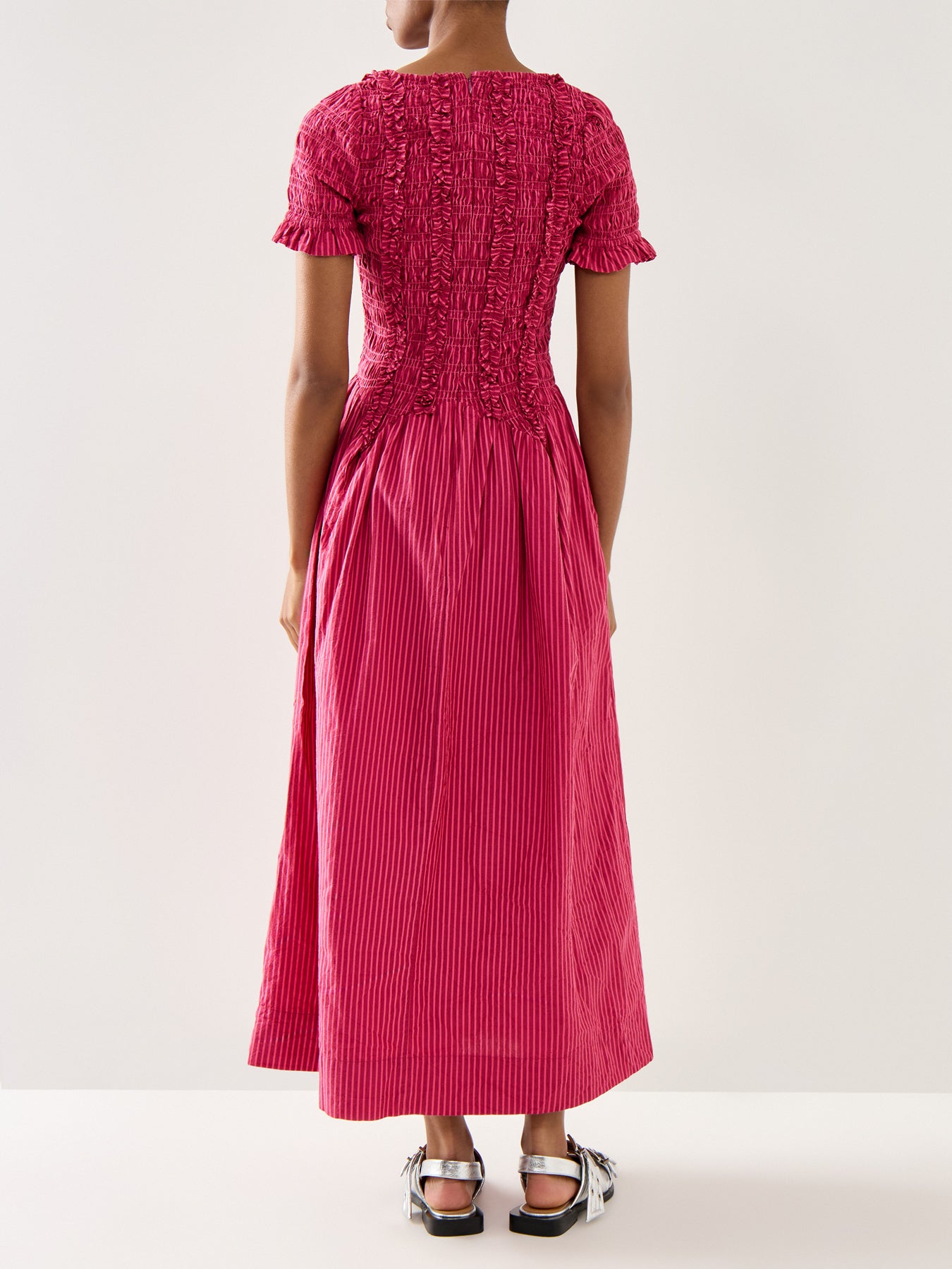 Raphaela Ruffle Midi Dress Berry Business