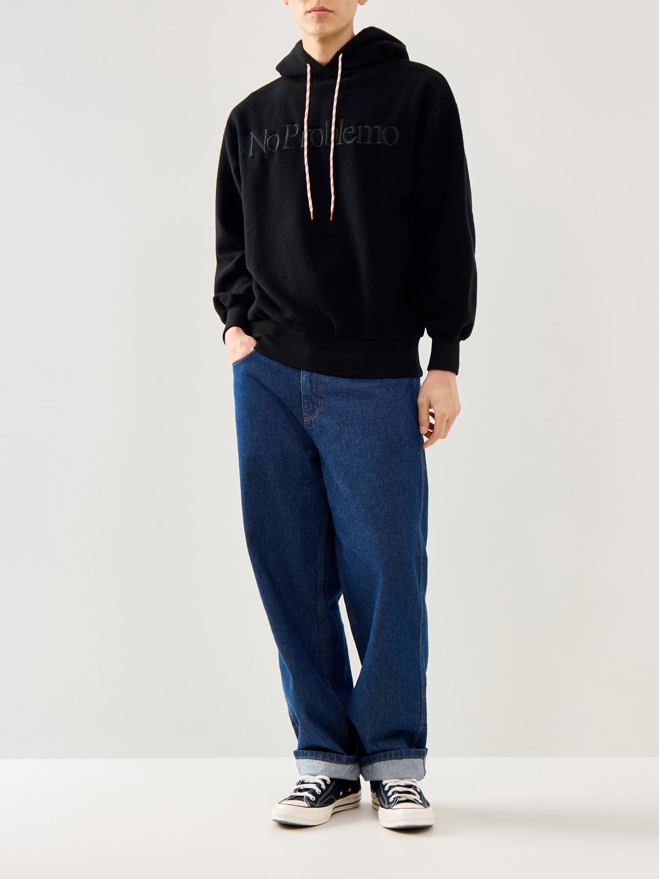 No Problemo Reverse Fleece Hoodie Black