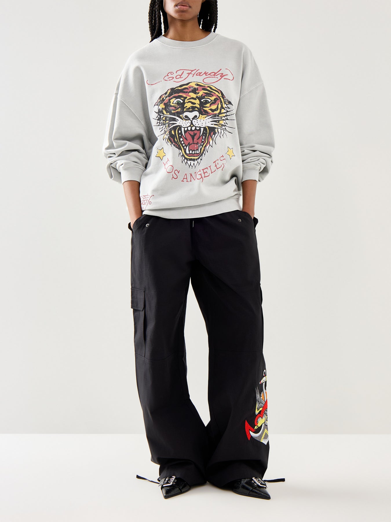 Womens Tiger-Vintage-Roar Crew Neck Sweatshirt