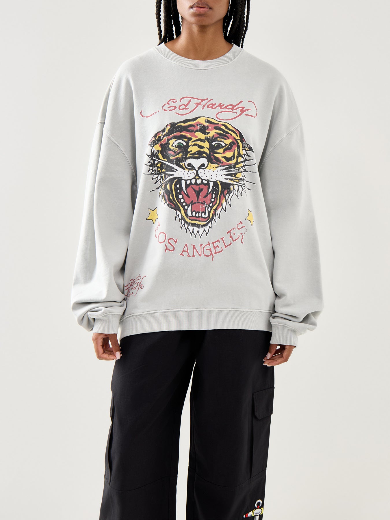 Womens Tiger-Vintage-Roar Crew Neck Sweatshirt
