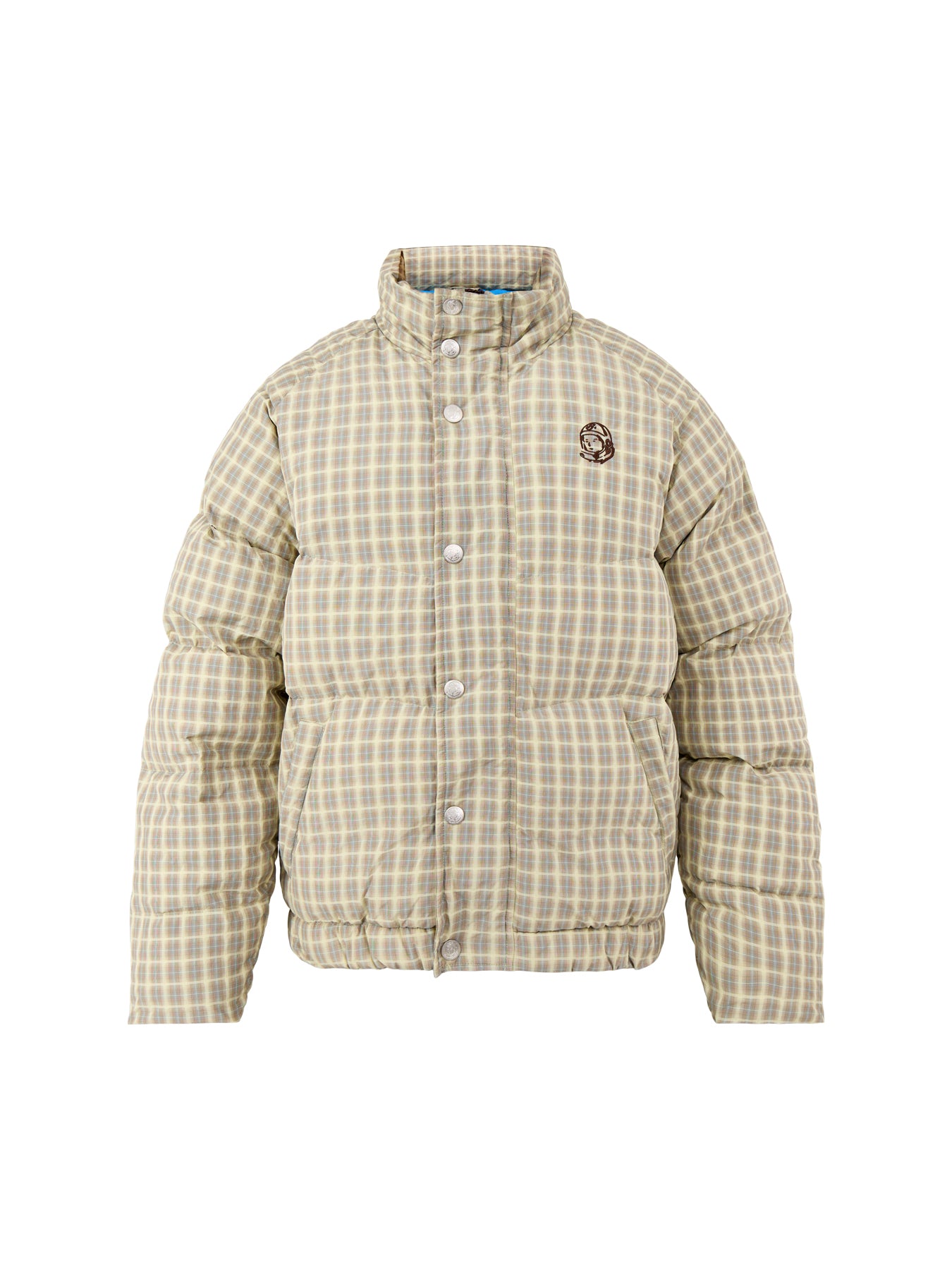 Script Nylon Check Puffer Jacket Brown Check